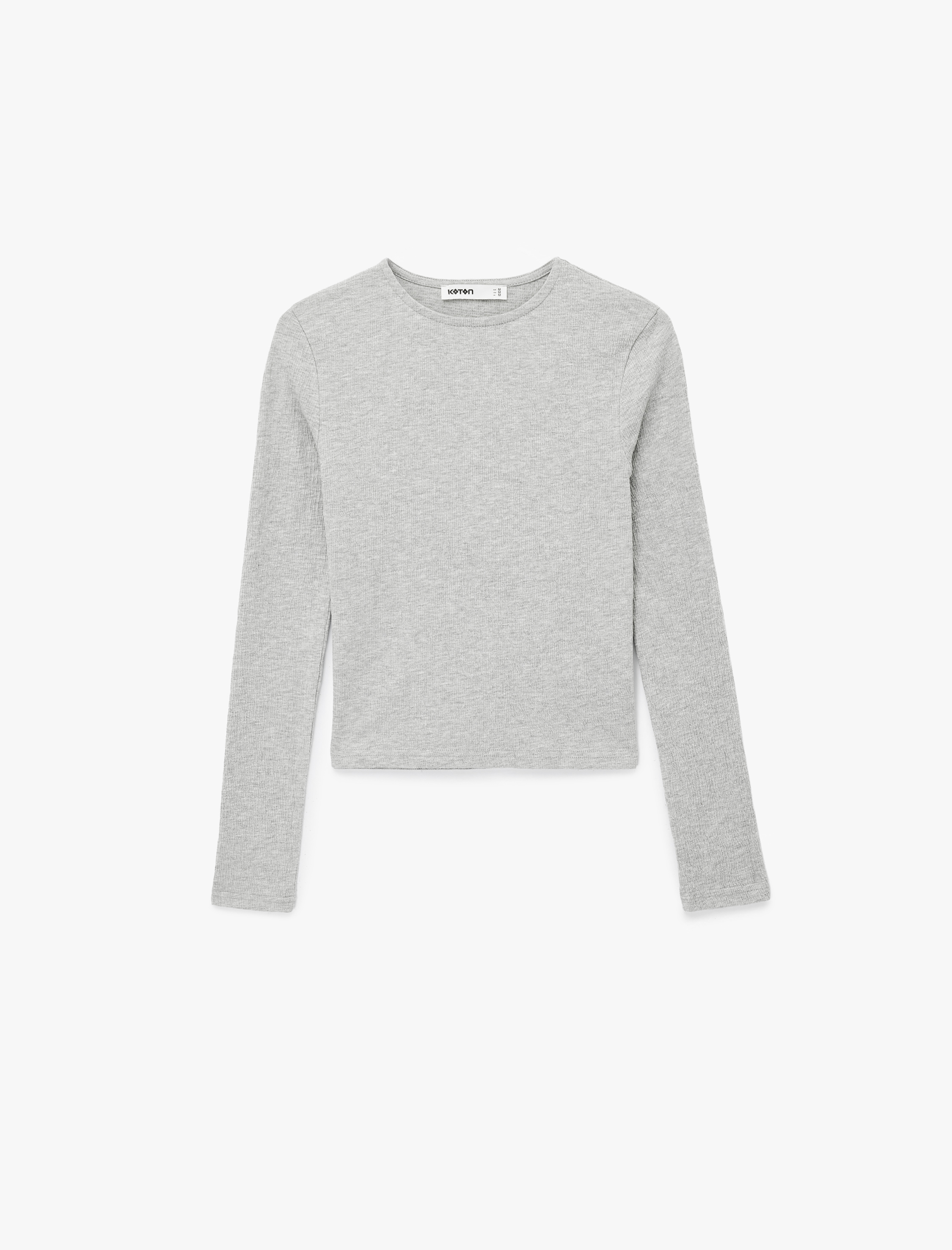   Slim Fit Uzun Kollu Bisiklet Yaka Basic Tişört