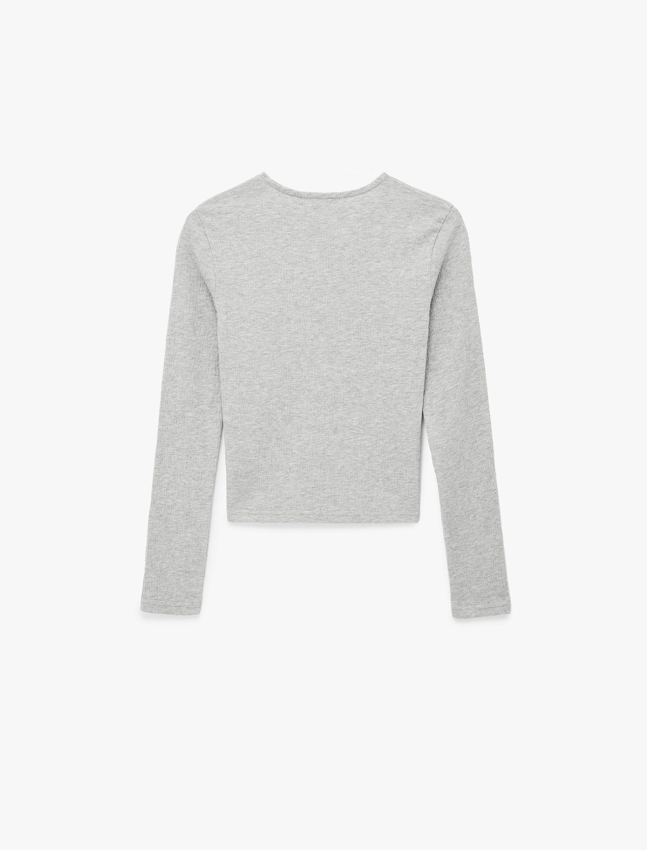   Slim Fit Uzun Kollu Bisiklet Yaka Basic Tişört