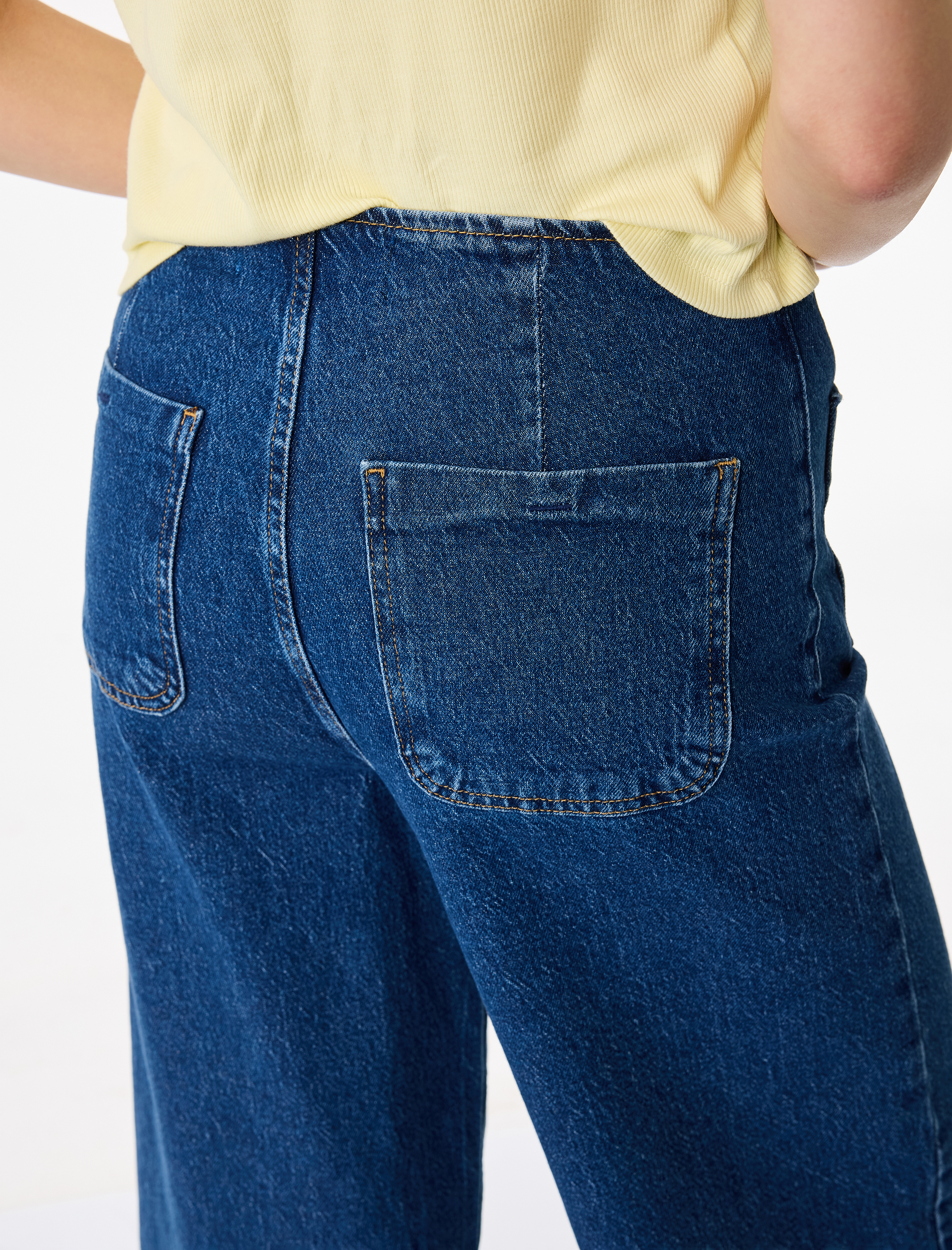   Pamuklu Cepli Normal Bel Culotte Pantolon - Culotte Jeans