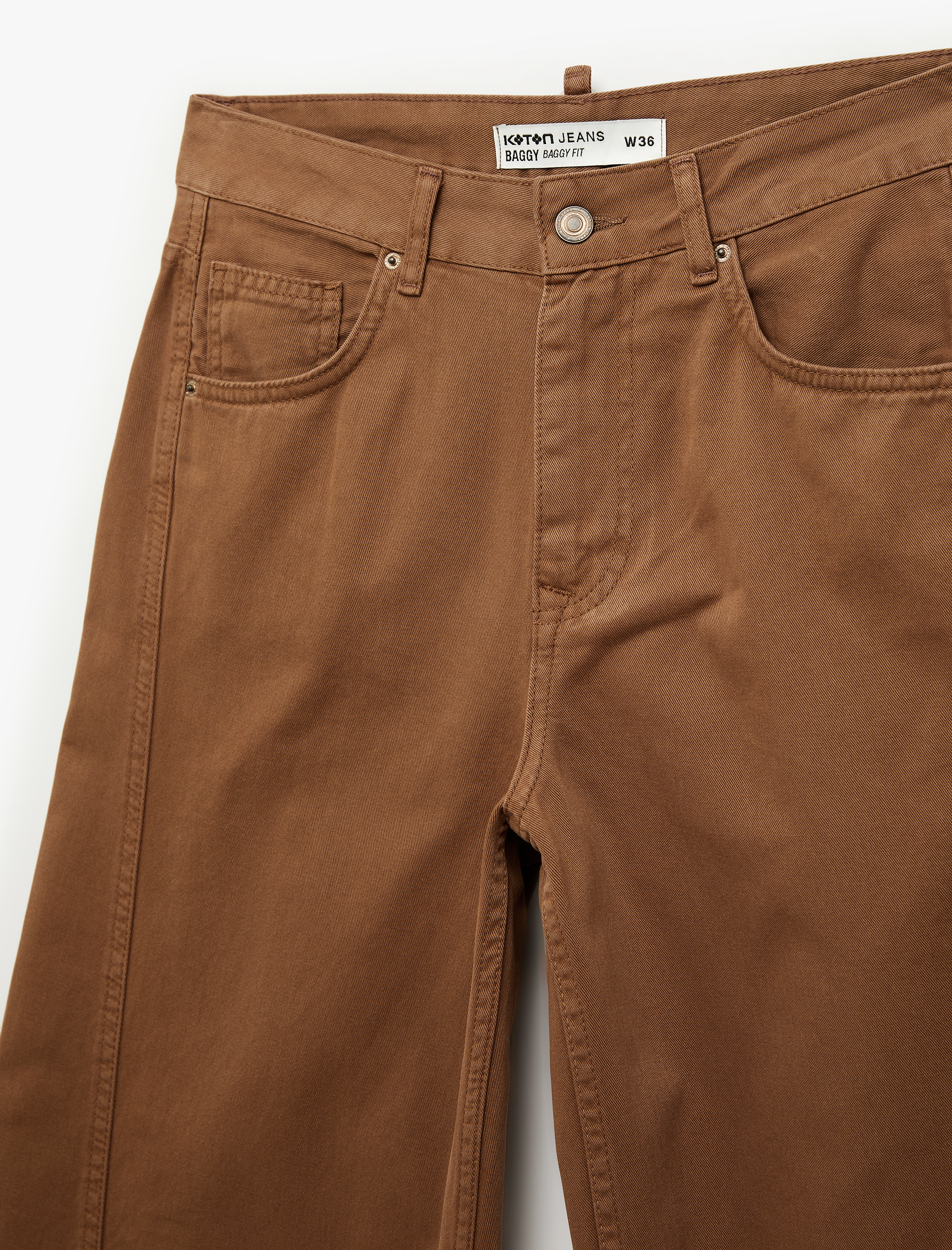   Pamuklu Dikiş Detaylı Düz Paça Rahat Kalıp Baggy Denim Pantolon - Baggy Jeans