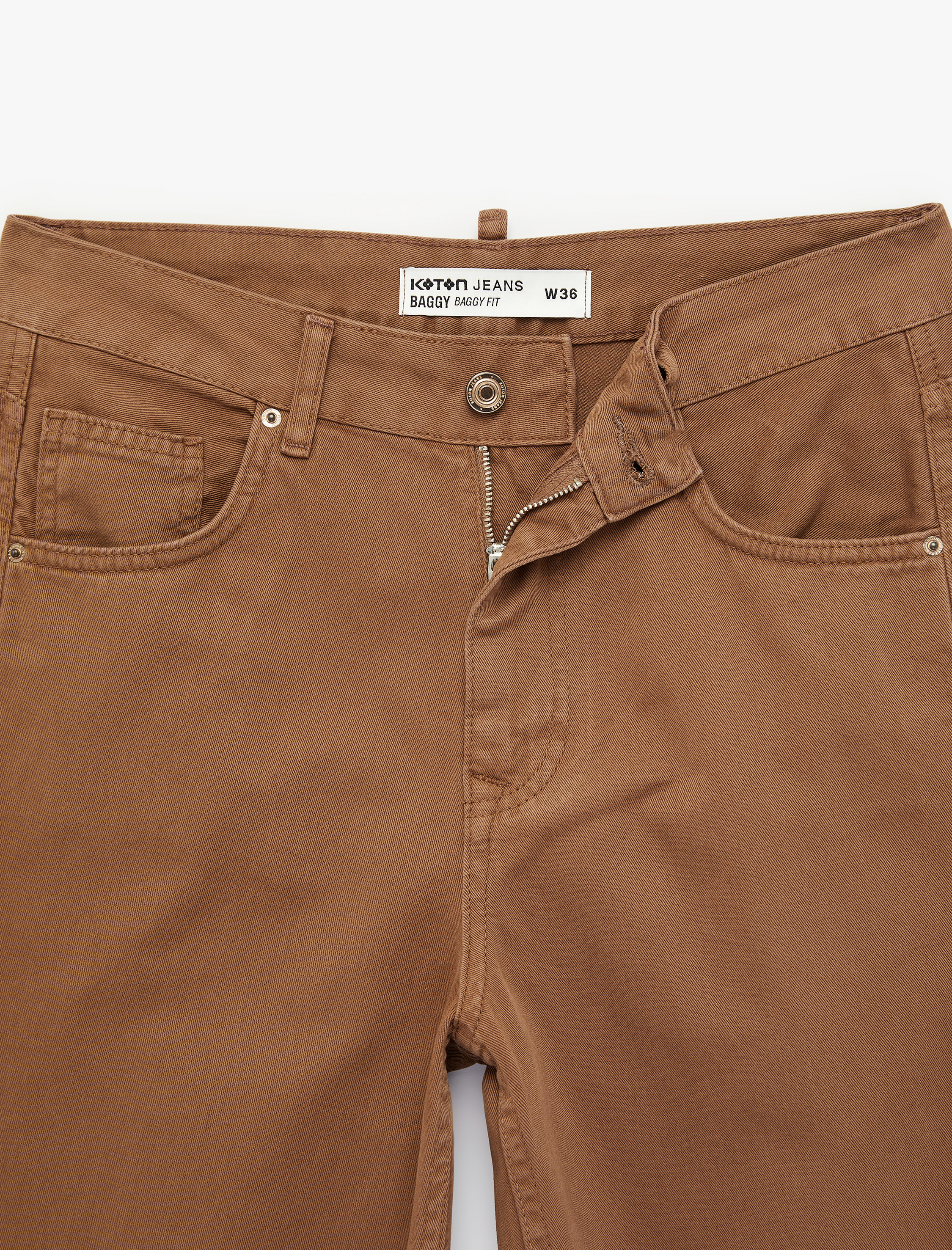   Pamuklu Dikiş Detaylı Düz Paça Rahat Kalıp Baggy Denim Pantolon - Baggy Jeans