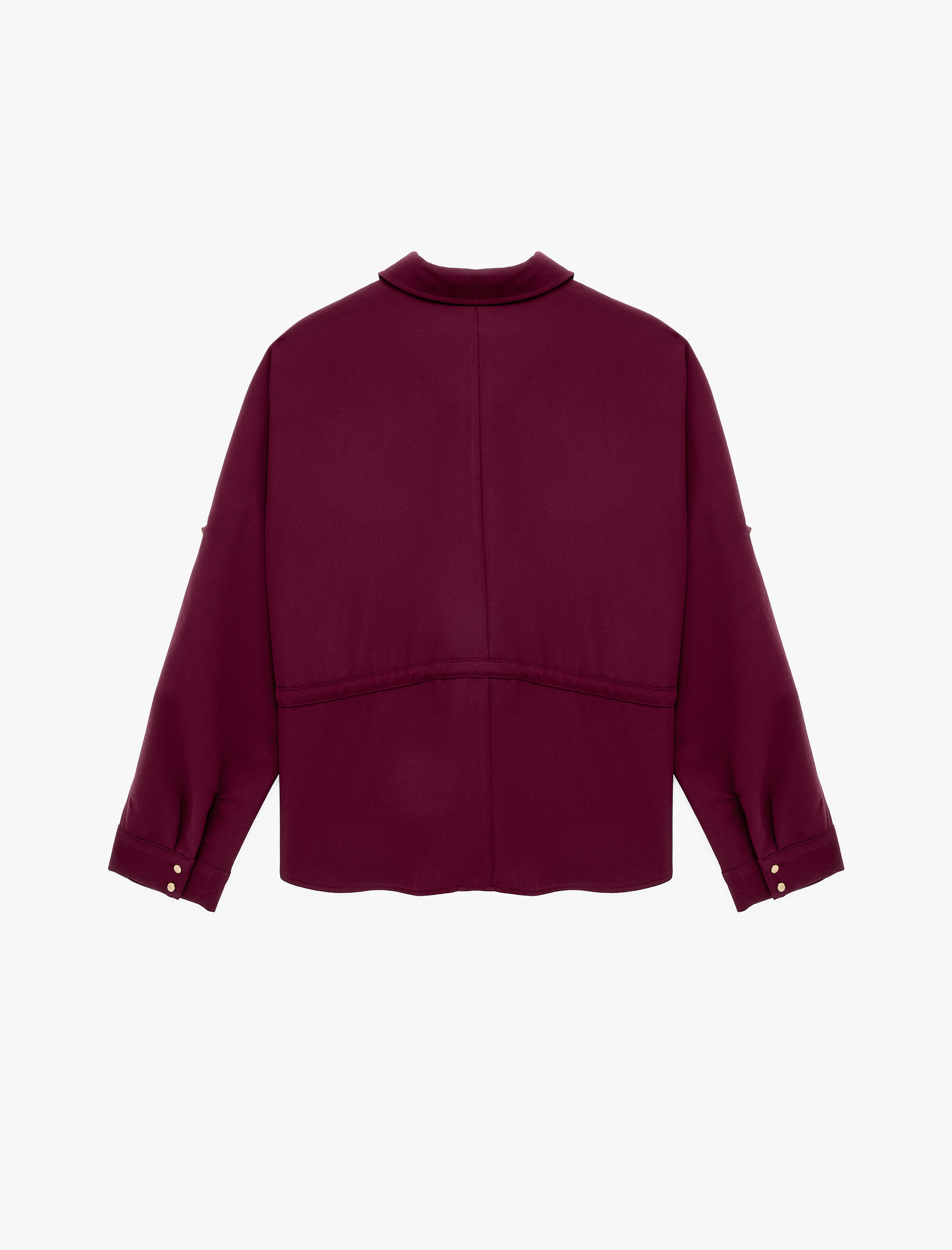   Uzun Kollu Klasik Yaka Beli Bağcıklı Cepli Gömlek