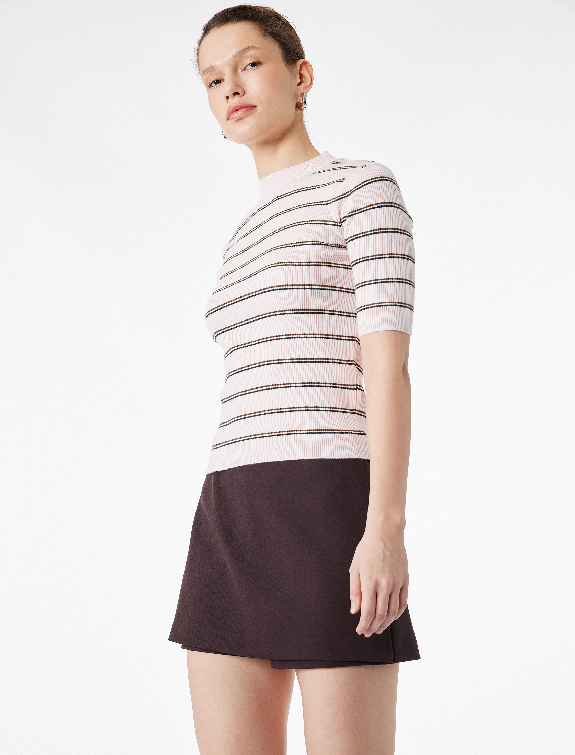   Slim Fit A Kesim Mini Şort Etek