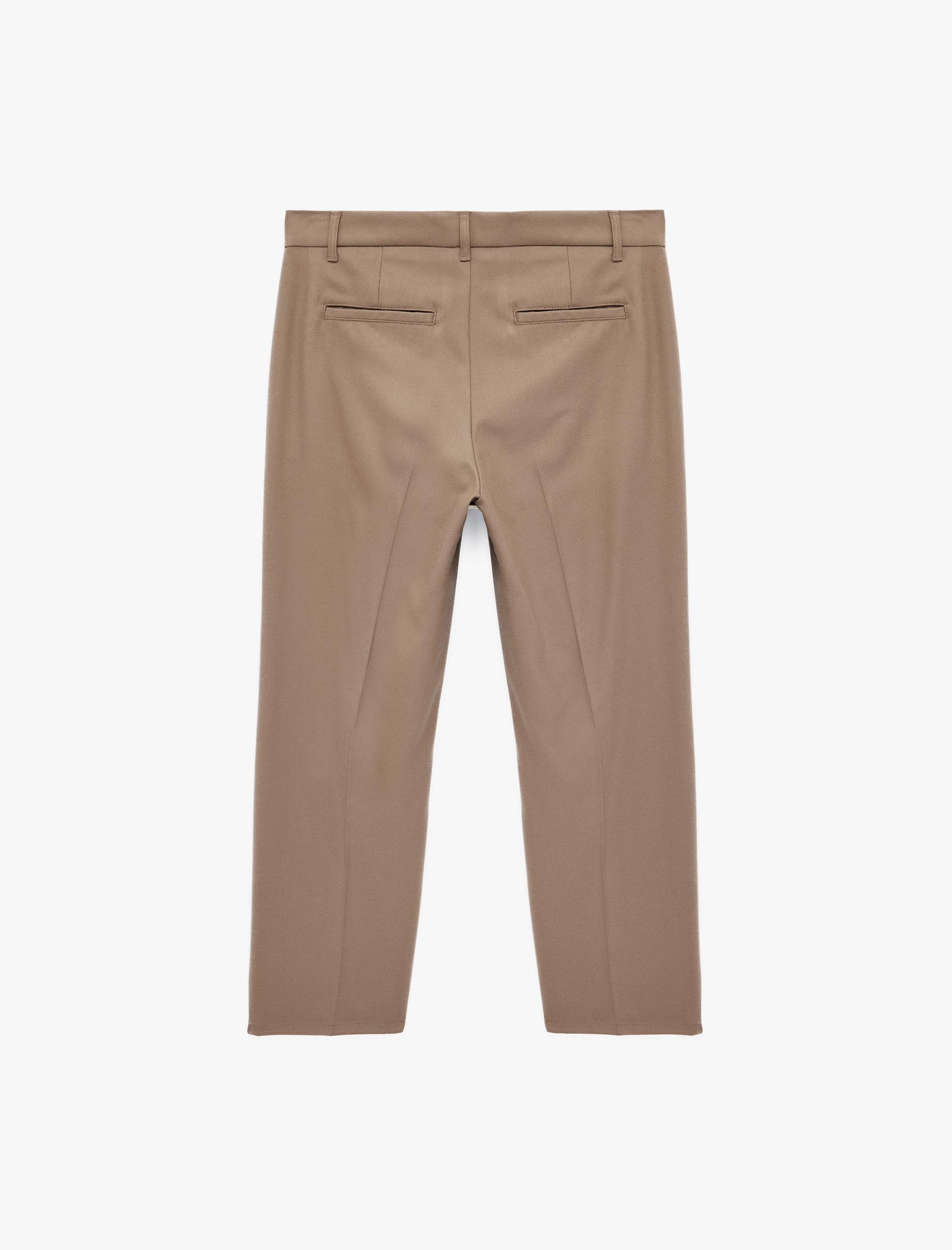   Regular Fit Viskon Karışımlı Cepli Düğmeli Pileli Kumaş Pantolon