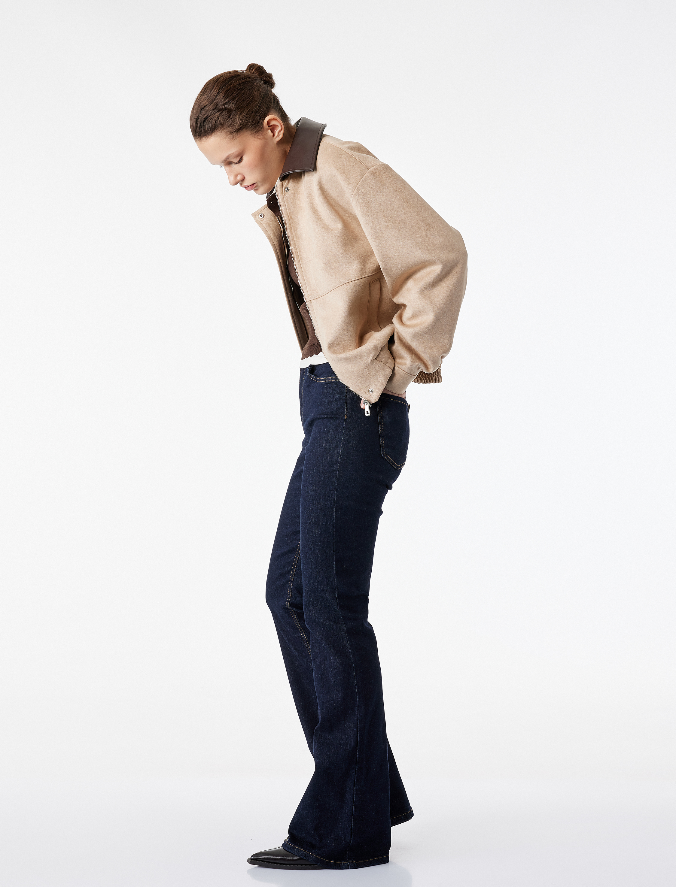   Dar Kesim İspanyol Paça Pamuklu Denim Pantolon - Flare Jeans