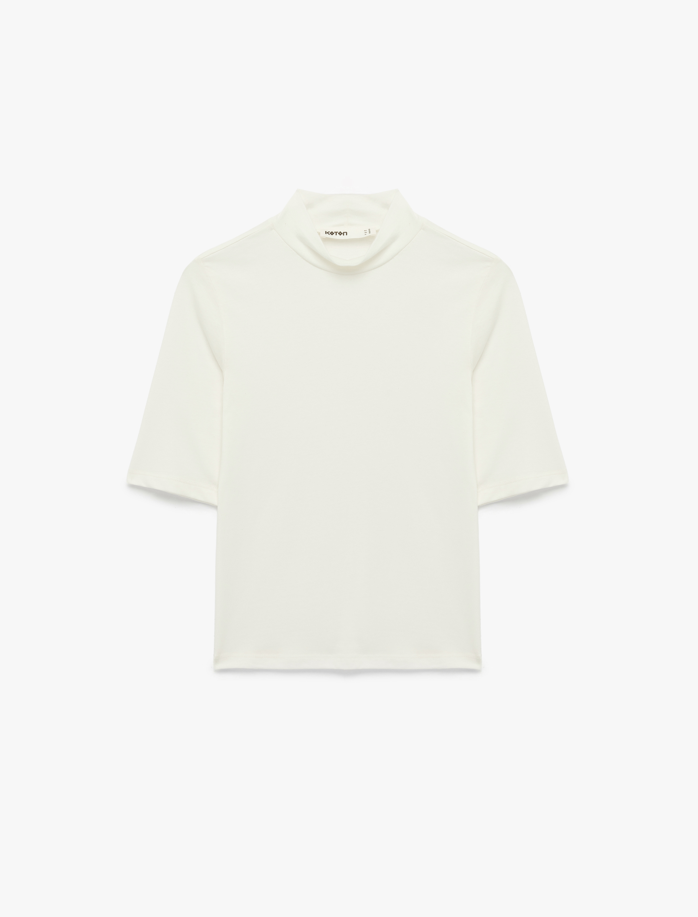   Pamuklu Slim Fit 3/4 Kollu Dik Yaka Tişört