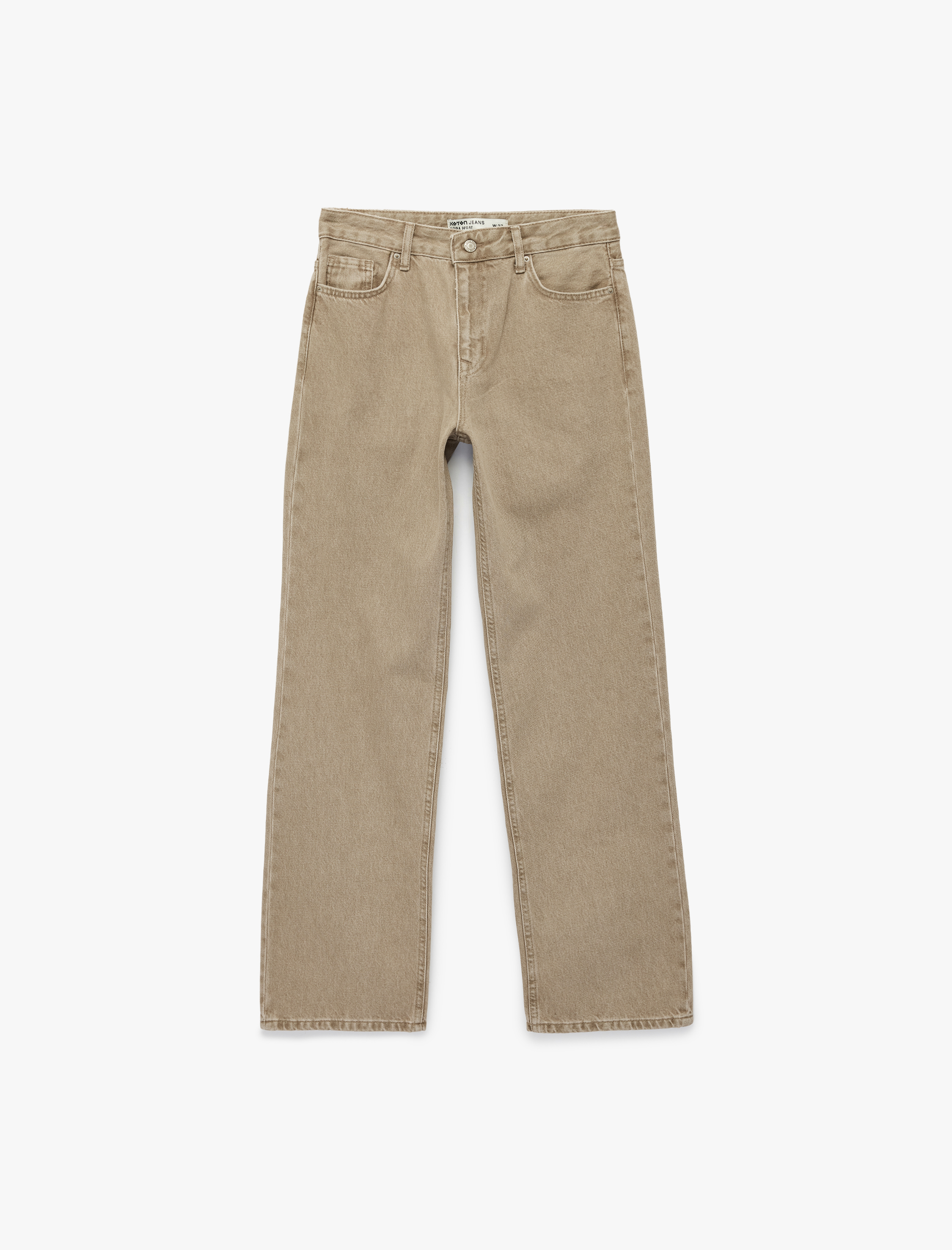   Pamuklu Düz Paça Normal Bel Jean Pantolon - Straight Fit Jean