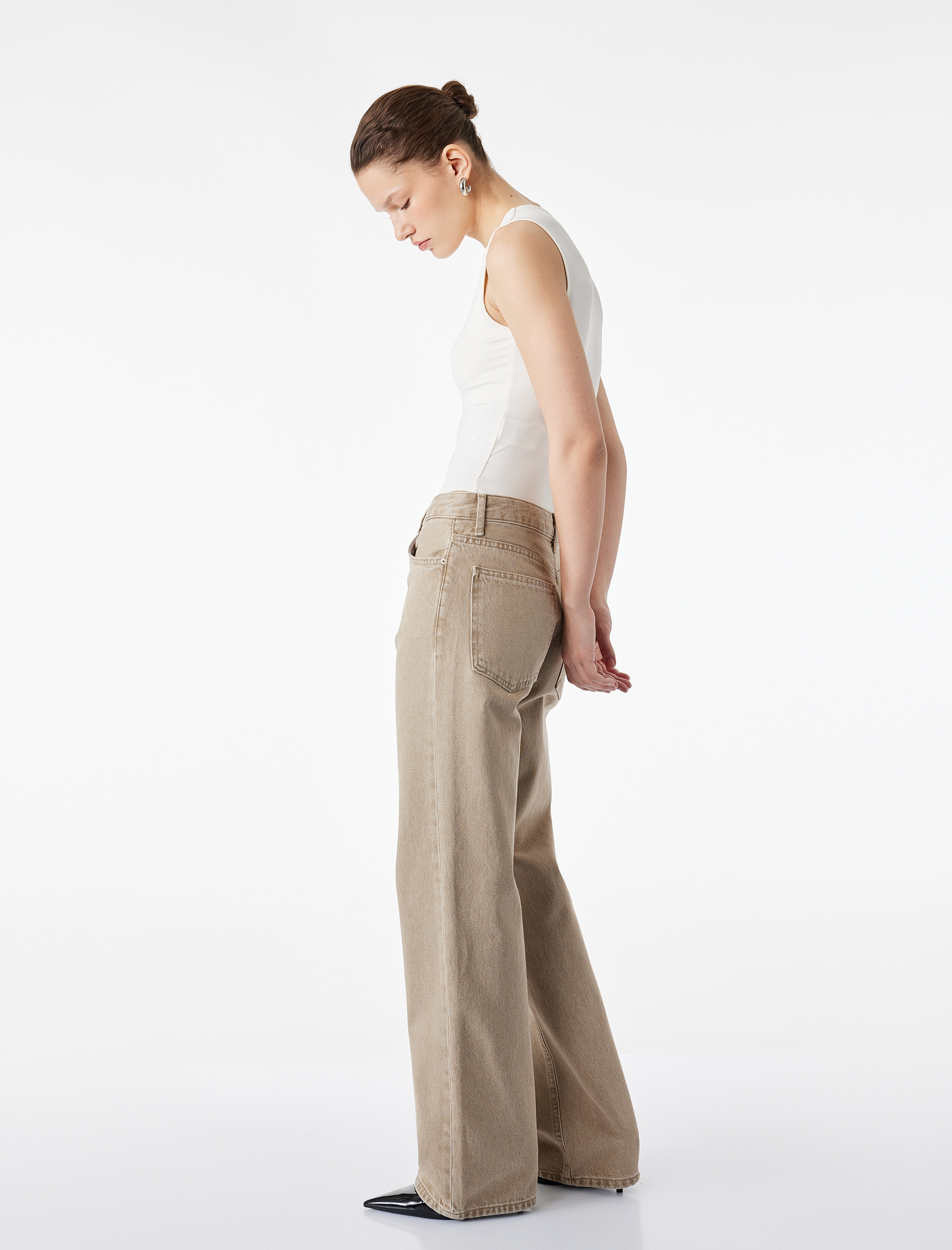   Pamuklu Düz Paça Normal Bel Jean Pantolon - Straight Fit Jean