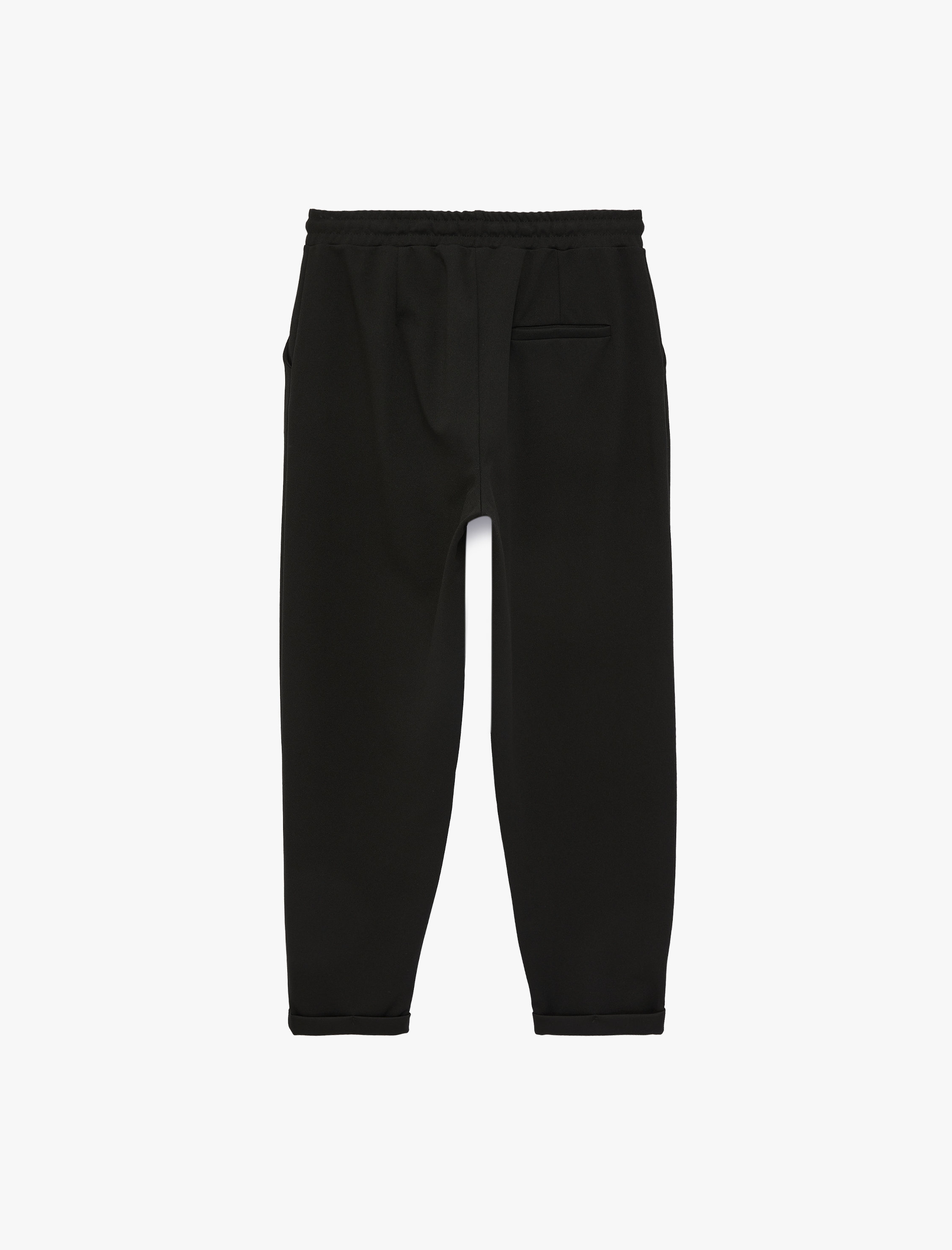   Krep Scuba Kumaş Rahat Kalıp Cepli Beli Bağlamalı Jogger Pantolon