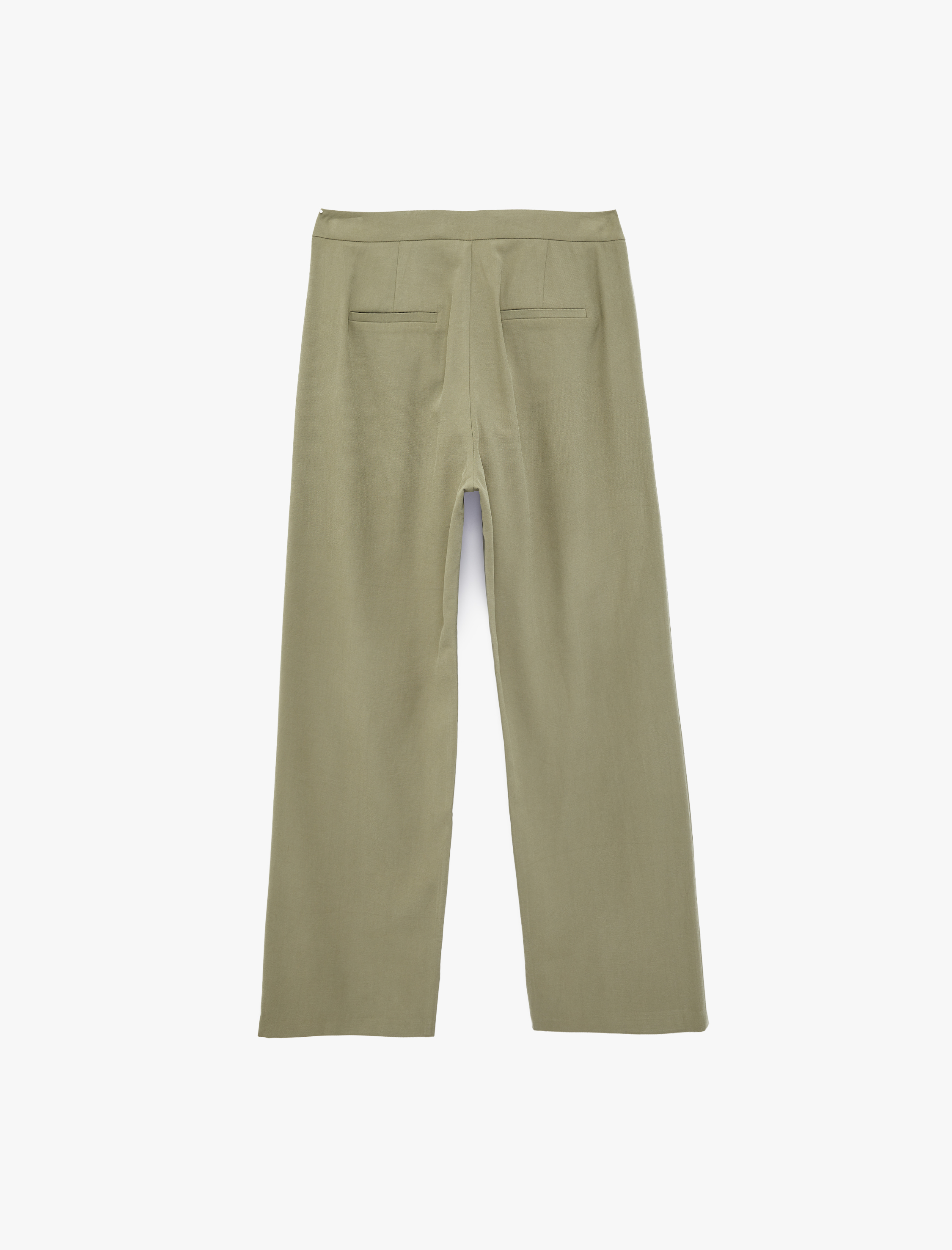   Kupro Viskon Kumaş Pile Detaylı Cepli Geniş Paça Palazzo Pantolon