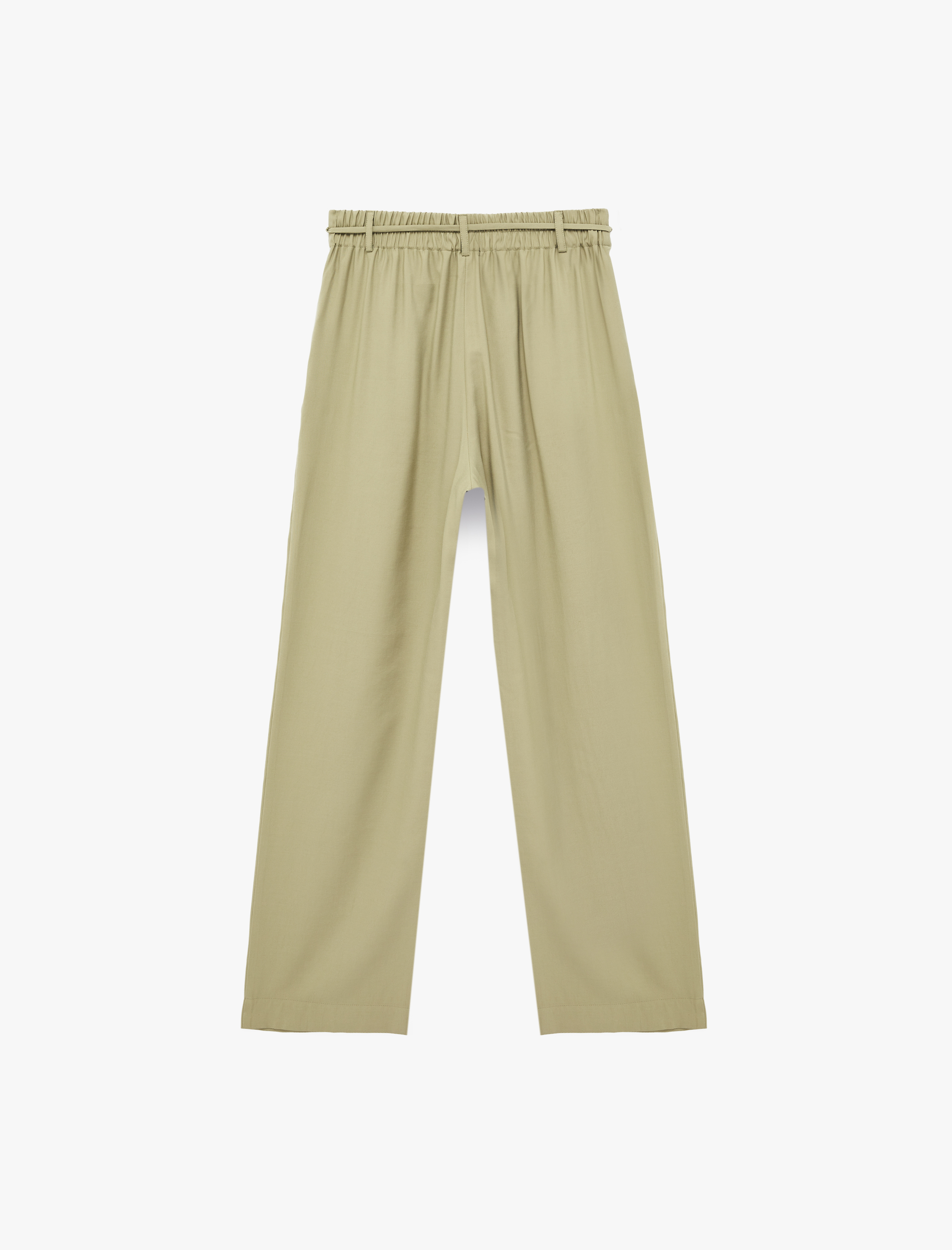   Kupro Viskon Kumaş Bağlama Detaylı Cepli Pileli Culotte Pantolon