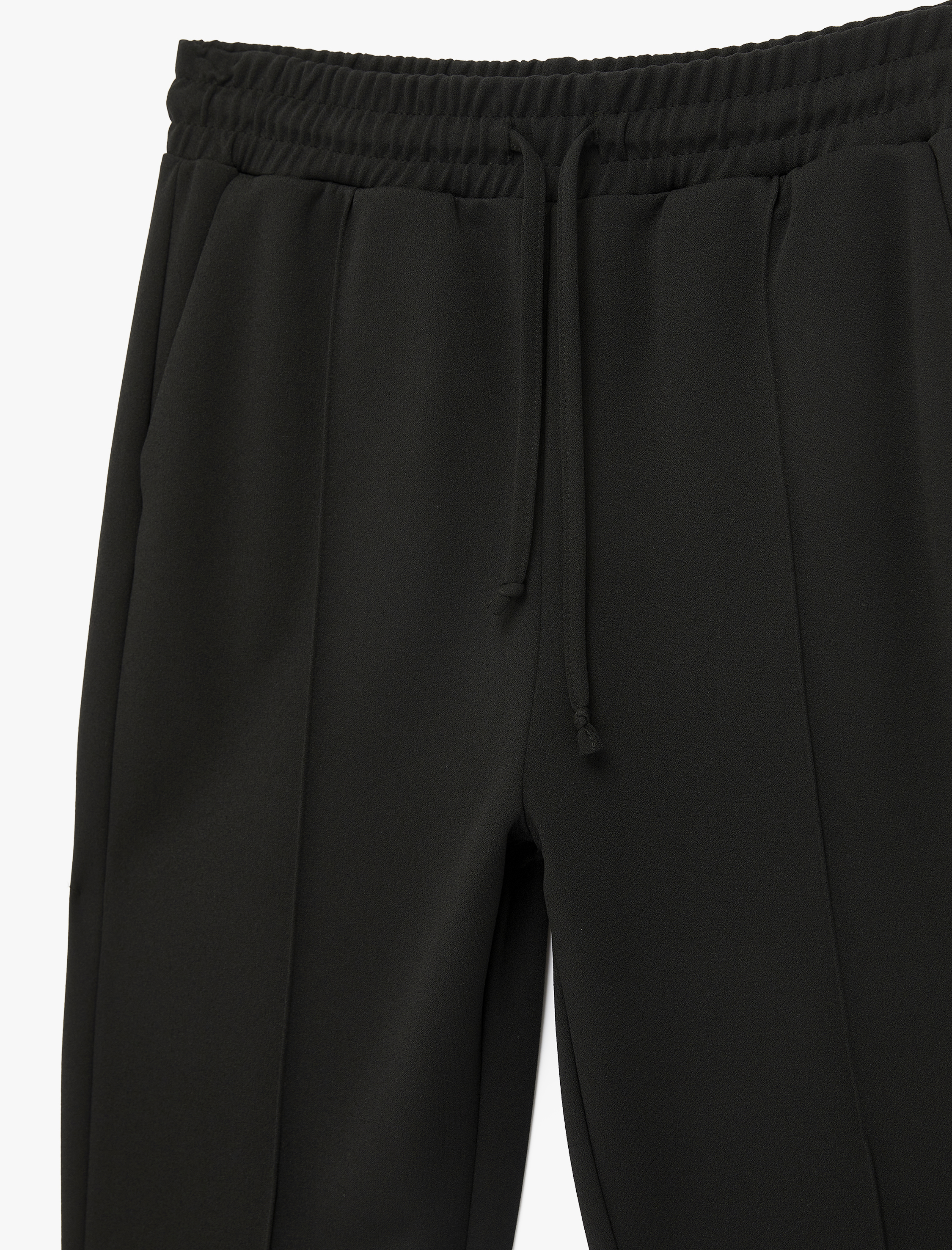   Krep Scuba Kumaş Cepli Nervürlü Havuç Pantolon