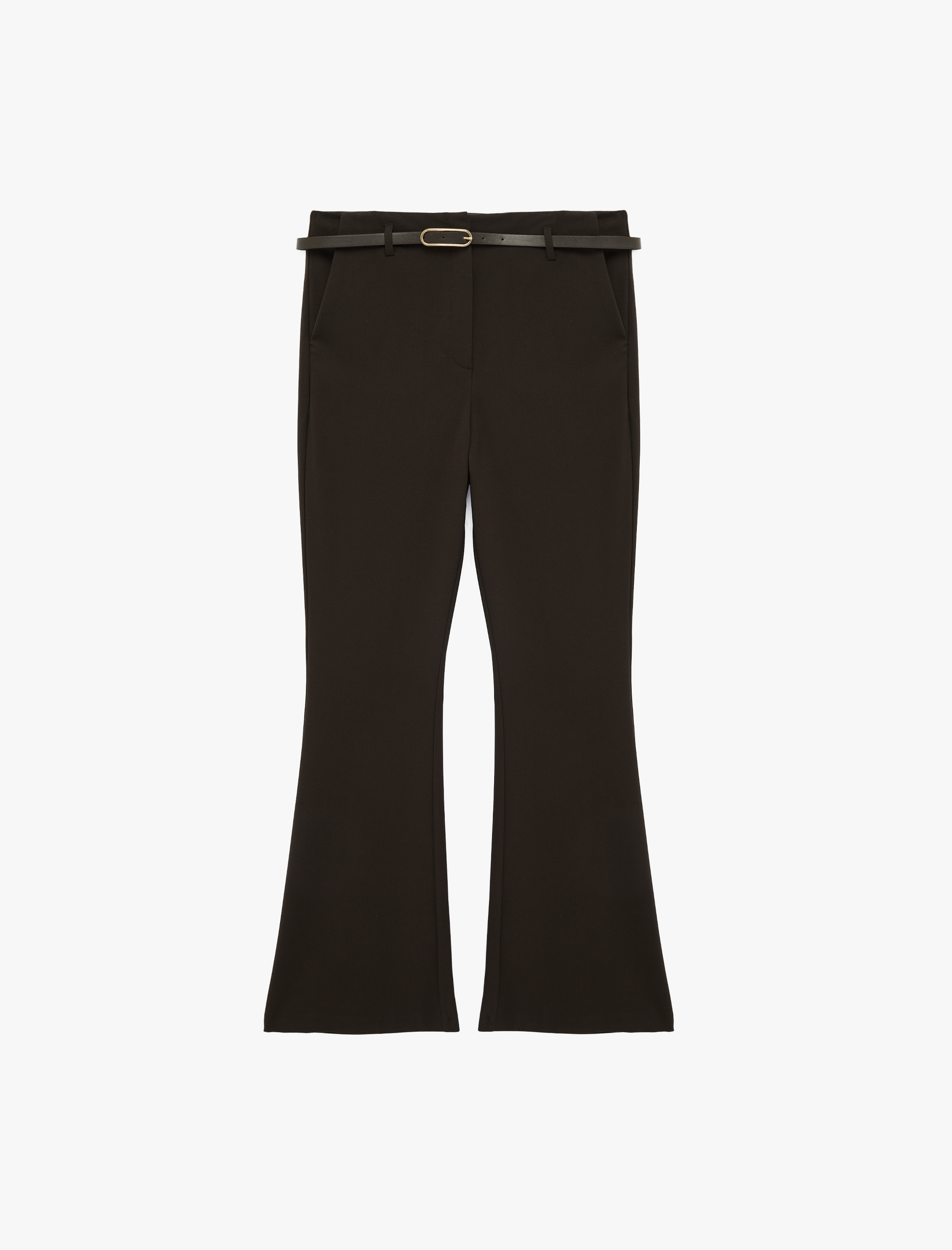   Slim Fit Normal Bel Kemerli İspanyol Paça Pantolon