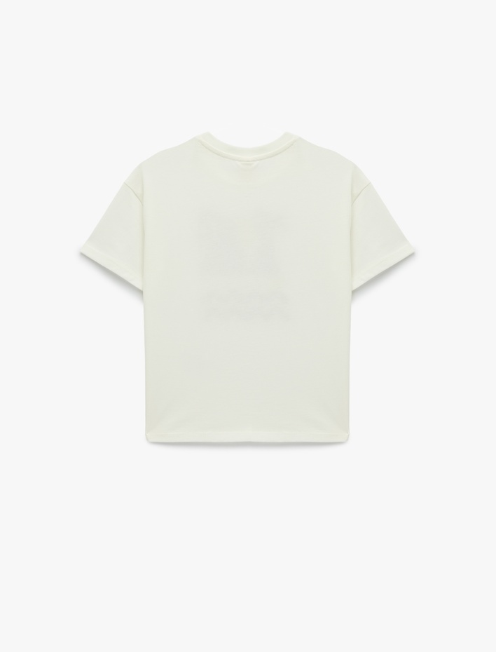 Erkek Bebek Pamuklu Kısa Kollu Bisiklet Yaka Baskılı Oversize Tişört