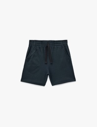 Pamuklu Cepli Beli Lastikli Basic Şort