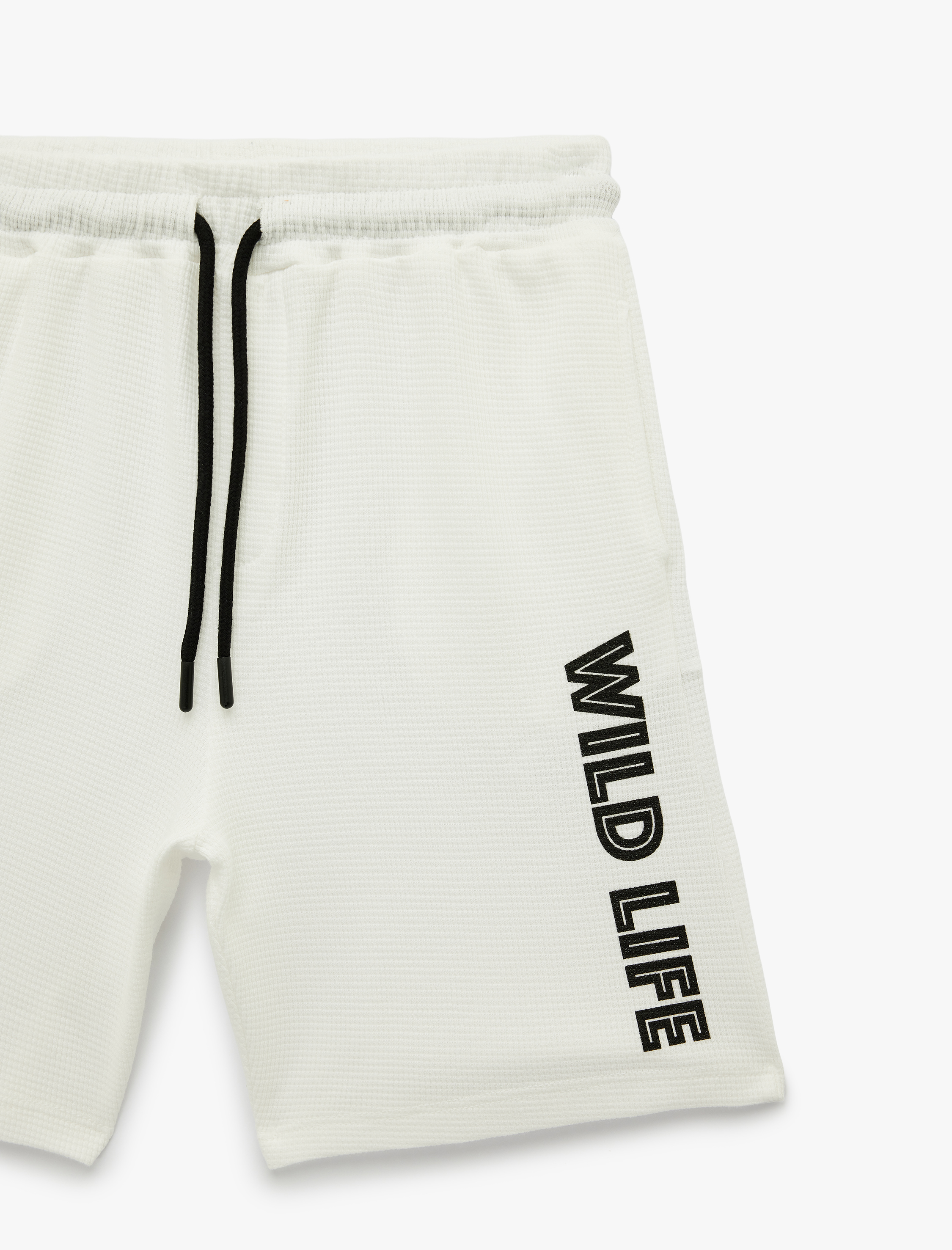  Erkek Çocuk Pamuklu Dokulu Beli Bağcıklı Baskılı Şort