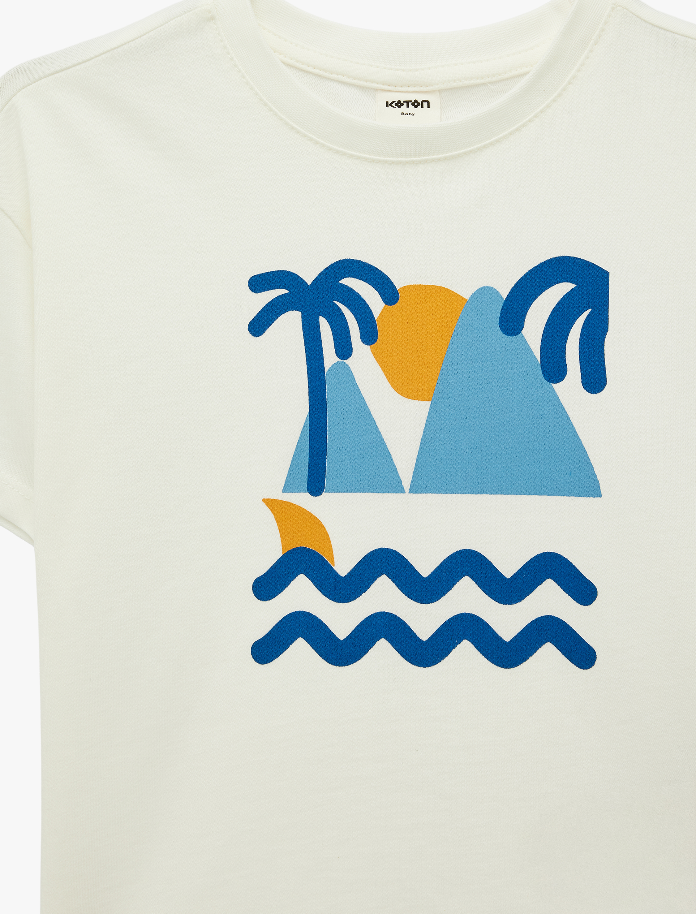  Erkek Bebek Pamuklu Kısa Kollu Bisiklet Yaka Baskılı Oversize Tişört