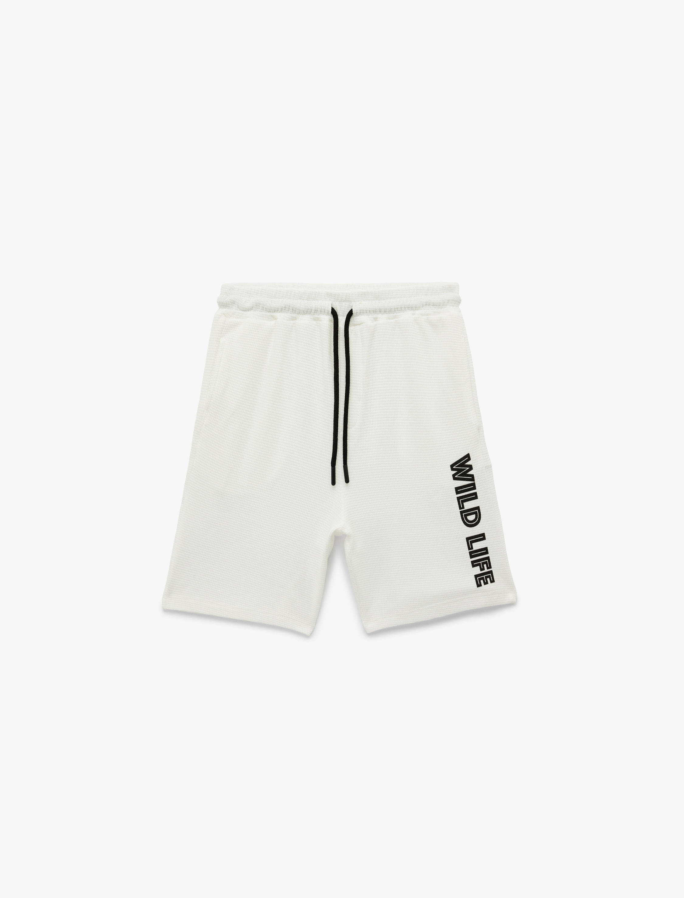  Erkek Çocuk Pamuklu Dokulu Beli Bağcıklı Baskılı Şort