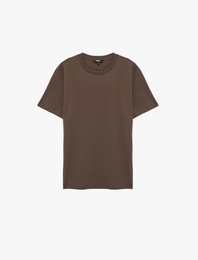 Regular Fit Kısa Kollu Bisiklet Yaka Basic Pamuklu Tişört