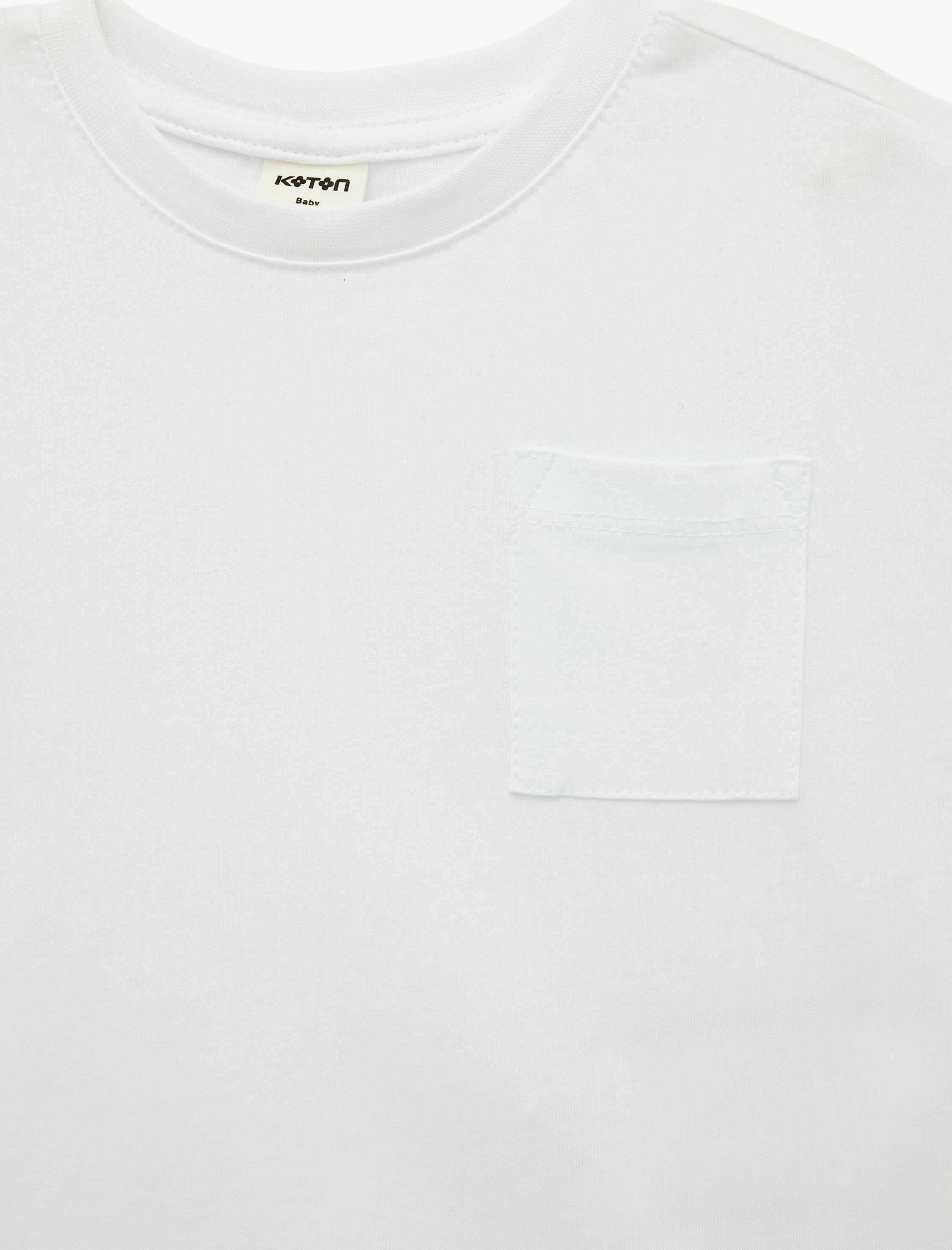  Erkek Bebek Pamuklu Cepli Kısa Kollu Bisiklet Yaka Basic Tişört