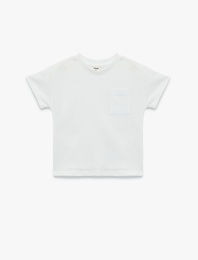 Pamuklu Cepli Kısa Kollu Bisiklet Yaka Basic Tişört