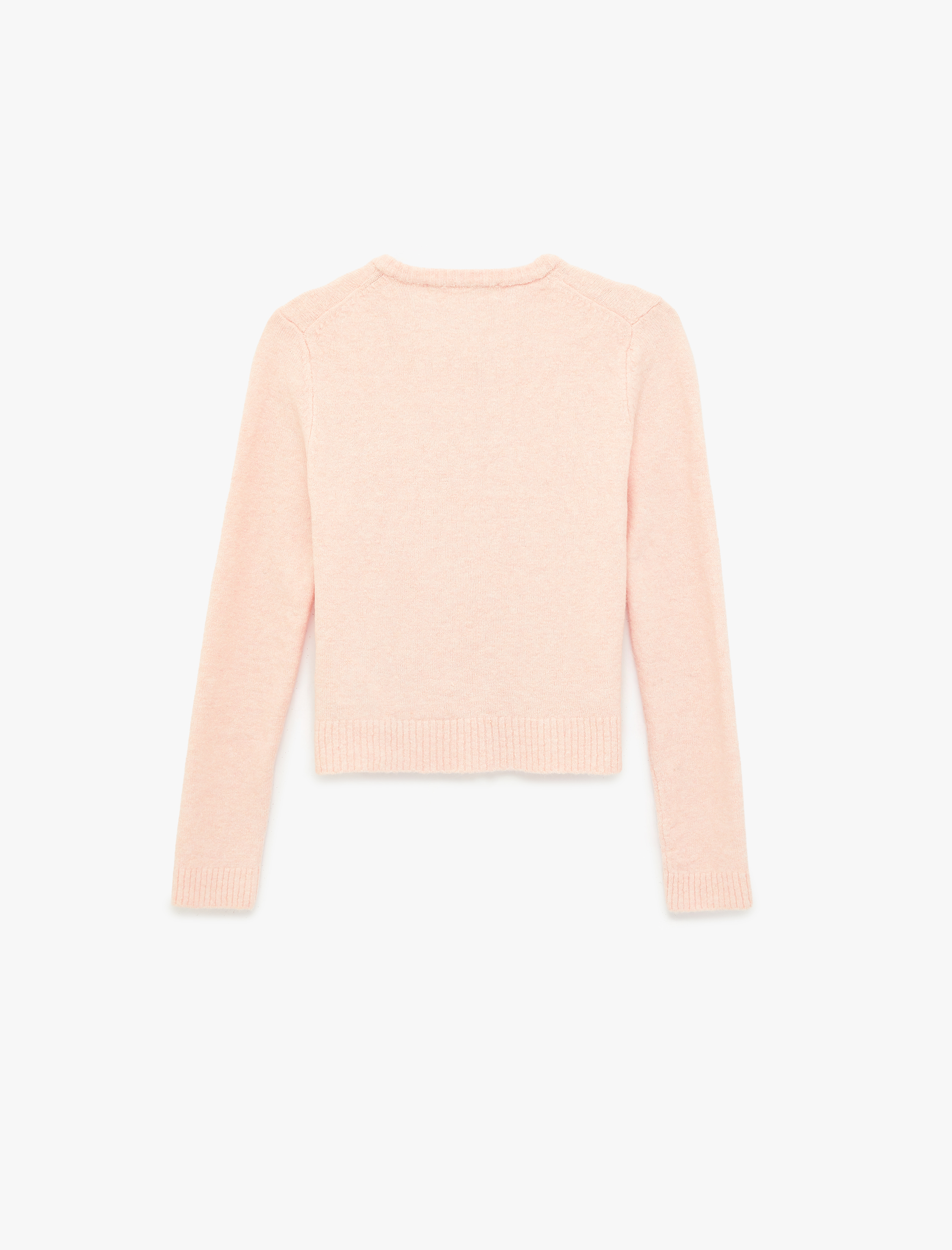   Uzun Kollu Bisiklet Yaka Düğmeli Triko Hırka