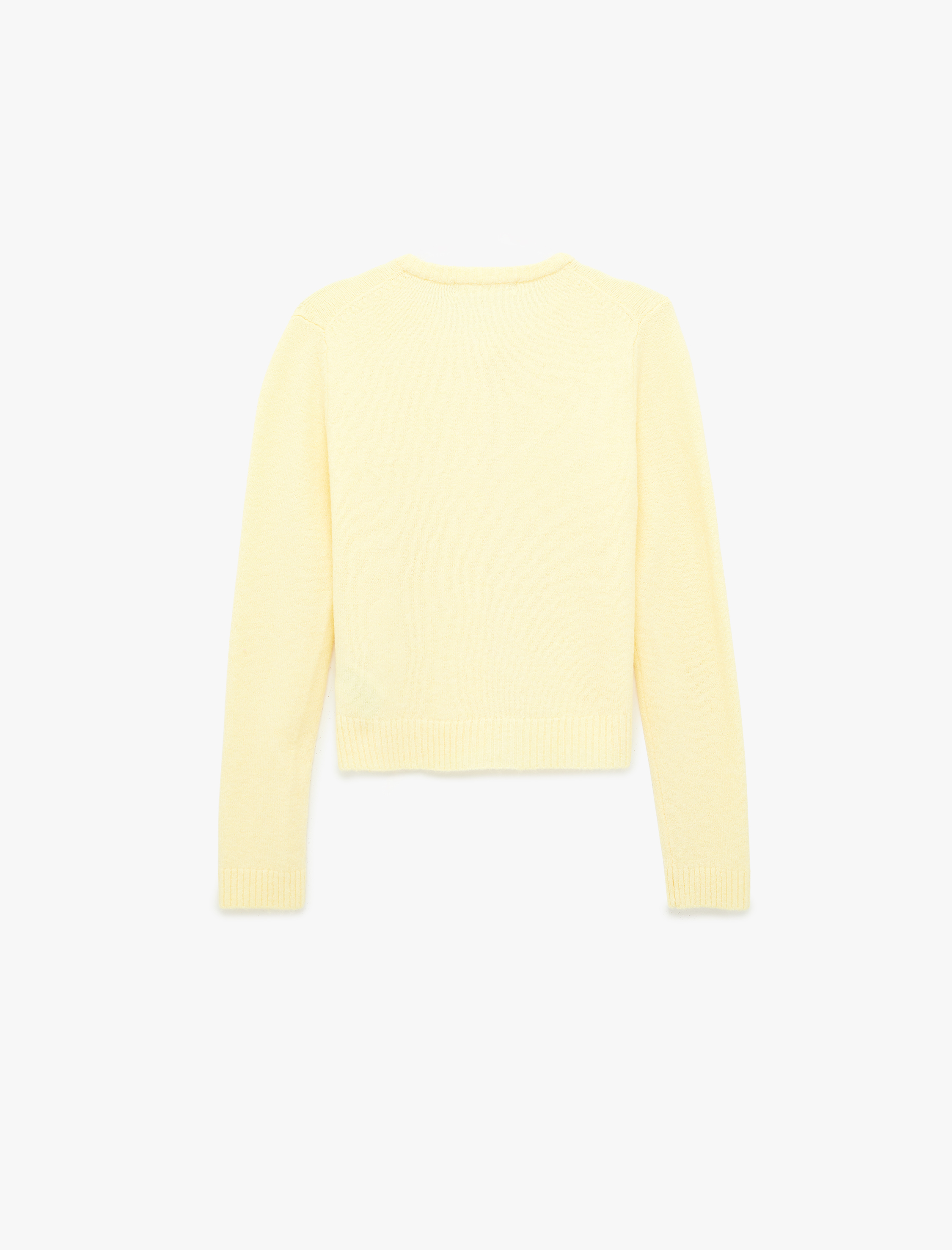   Uzun Kollu Bisiklet Yaka Düğmeli Triko Hırka