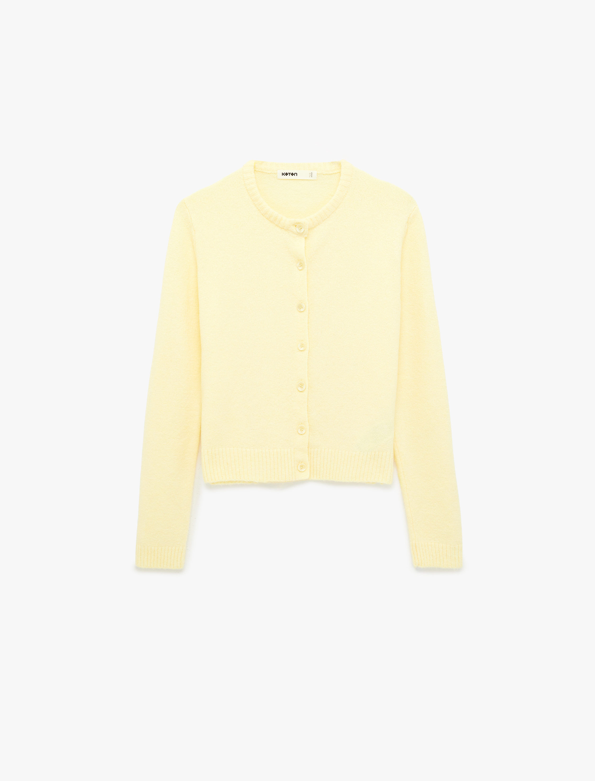   Uzun Kollu Bisiklet Yaka Düğmeli Triko Hırka