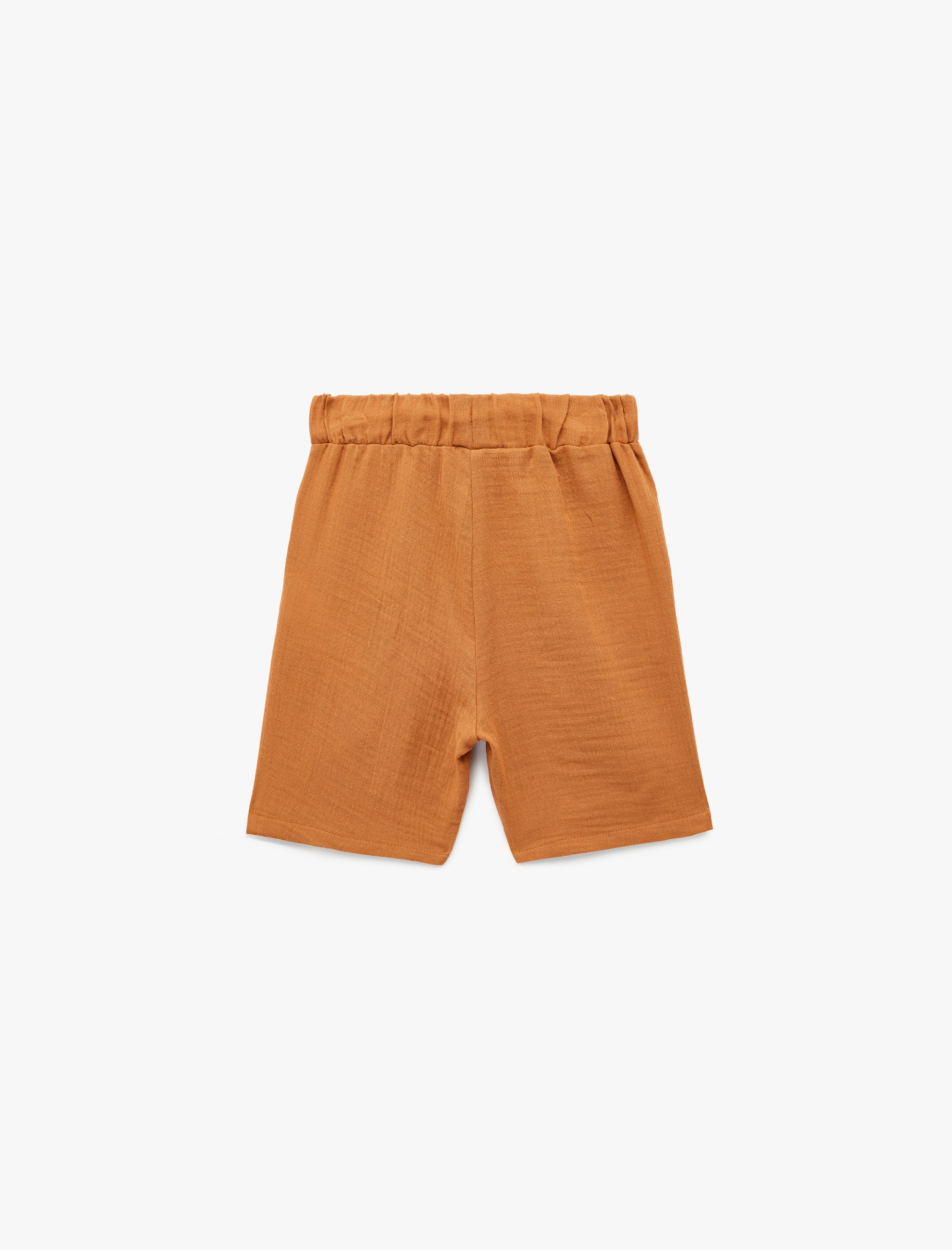  Erkek Çocuk Pamuklu Beli Bağcıklı Müslin Şort