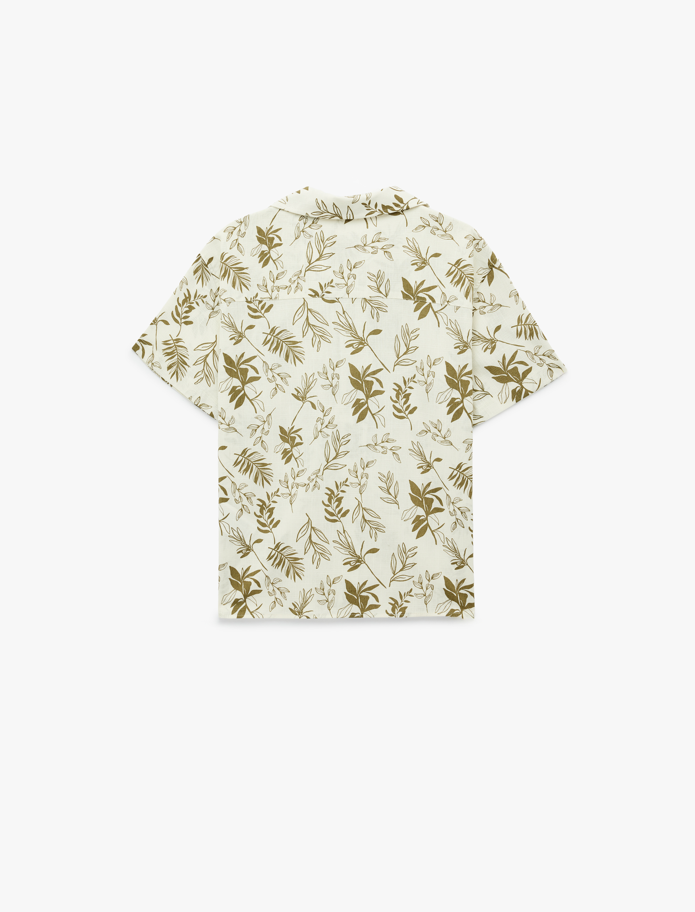  Erkek Çocuk Desenli Klasik Yaka Pamuklu Kısa Kollu Gömlek