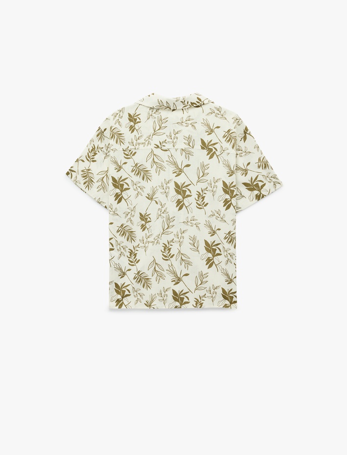 Erkek Çocuk Desenli Klasik Yaka Pamuklu Kısa Kollu Gömlek