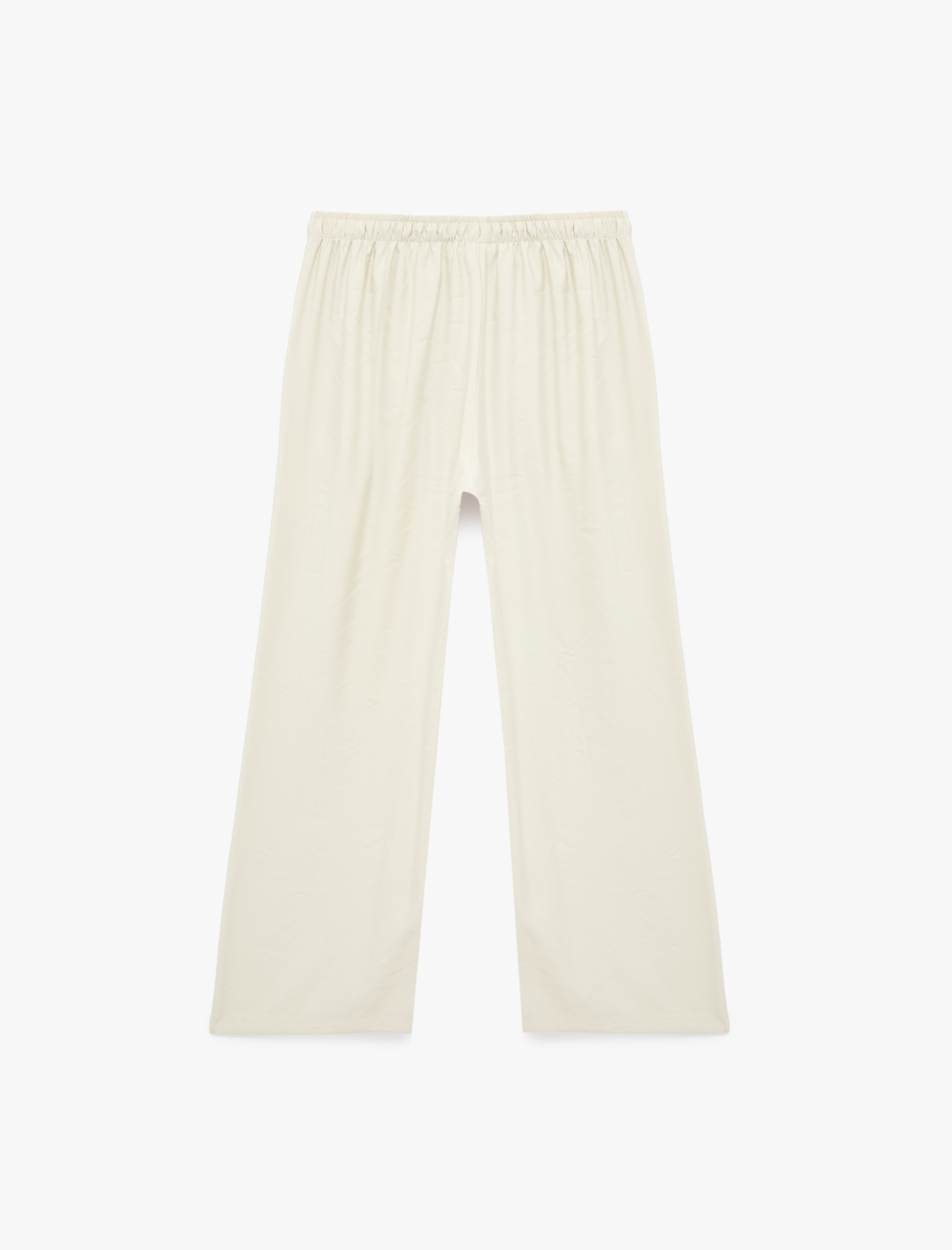   Rahat Kalıp Beli Bağcıklı Viskon Geniş Paça Pantolon