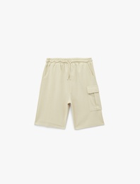 Beli Bağcıklı Kapaklı Cepli Pamuklu Şort