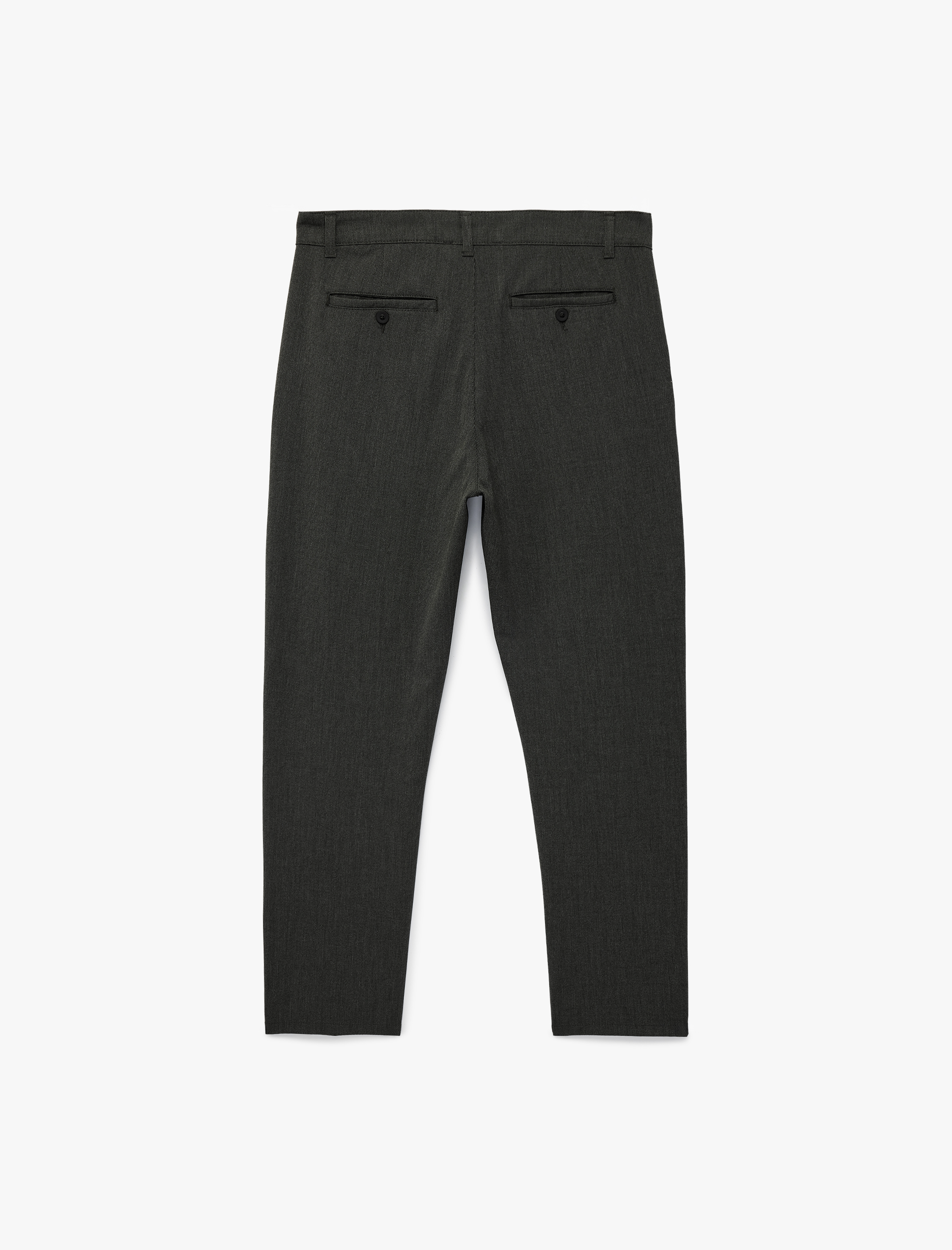   Regular Fit Düğmeli Cepli Viskon Karışımlı Kumaş Pantolon