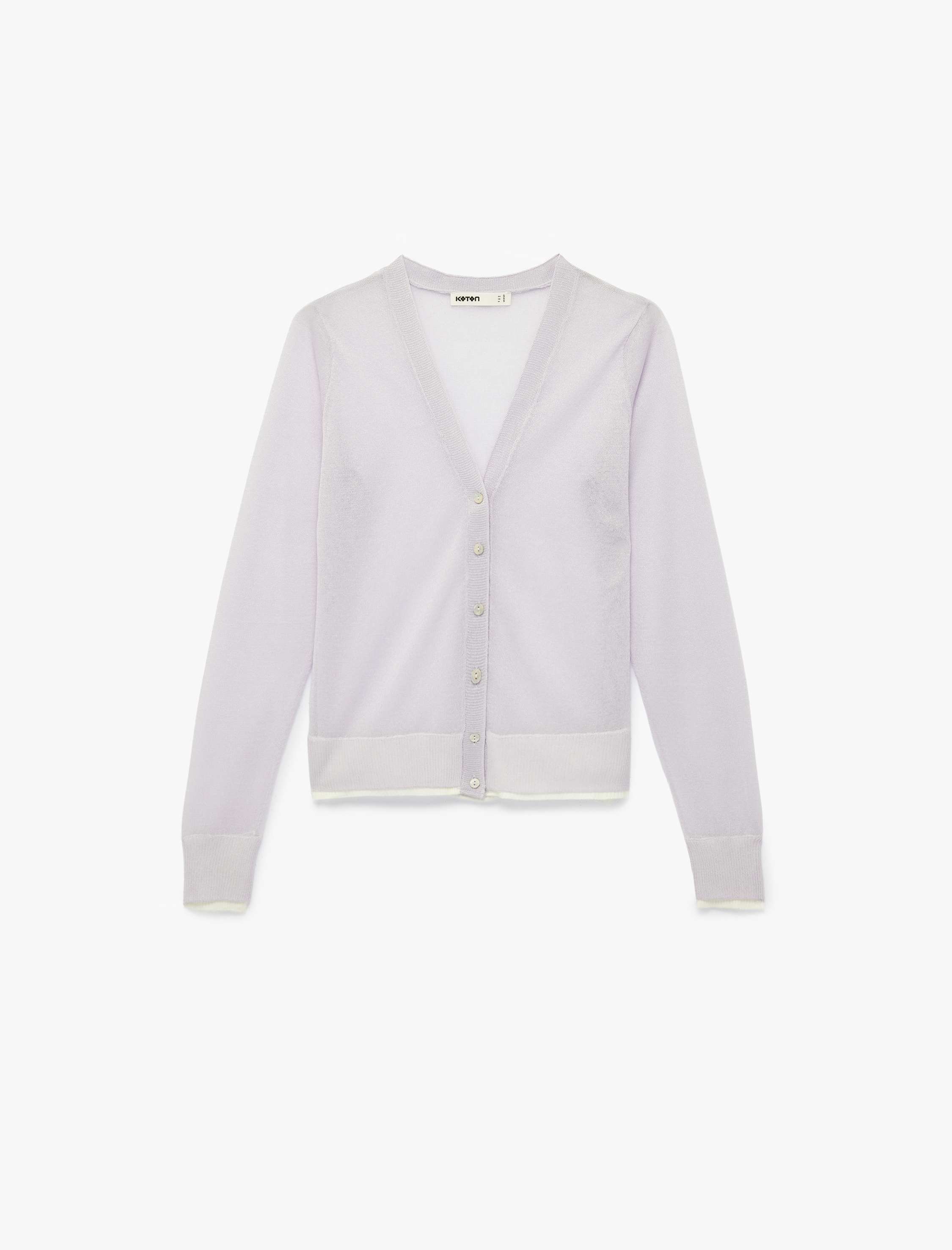   Uzun Kollu Düğmeli V Yaka Triko Hırka