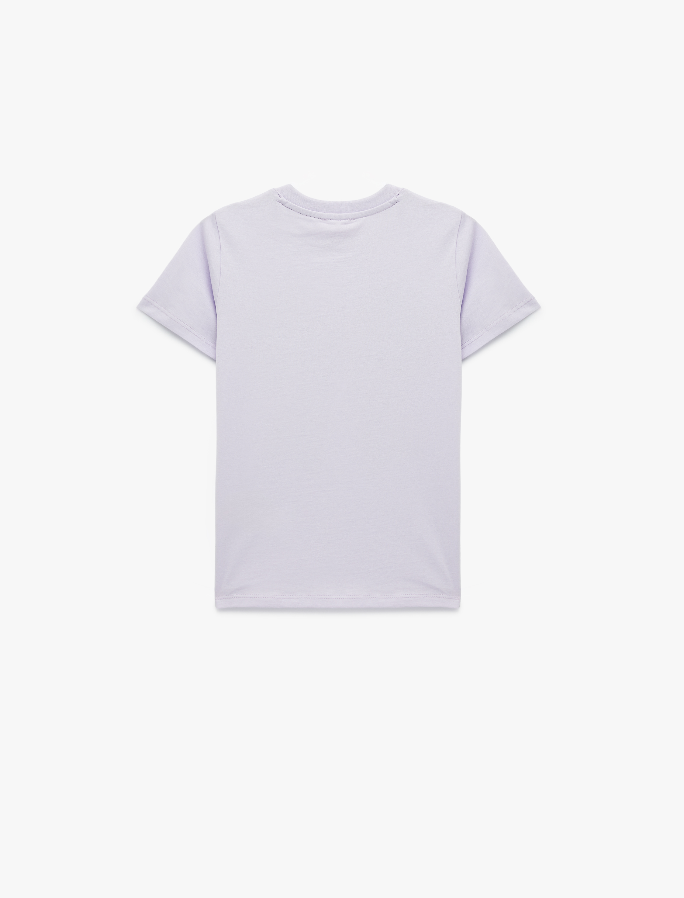  Kız Çocuk Fiyonk Baskılı Kısa Kollu Bisiklet Yaka Pamuklu Tişört