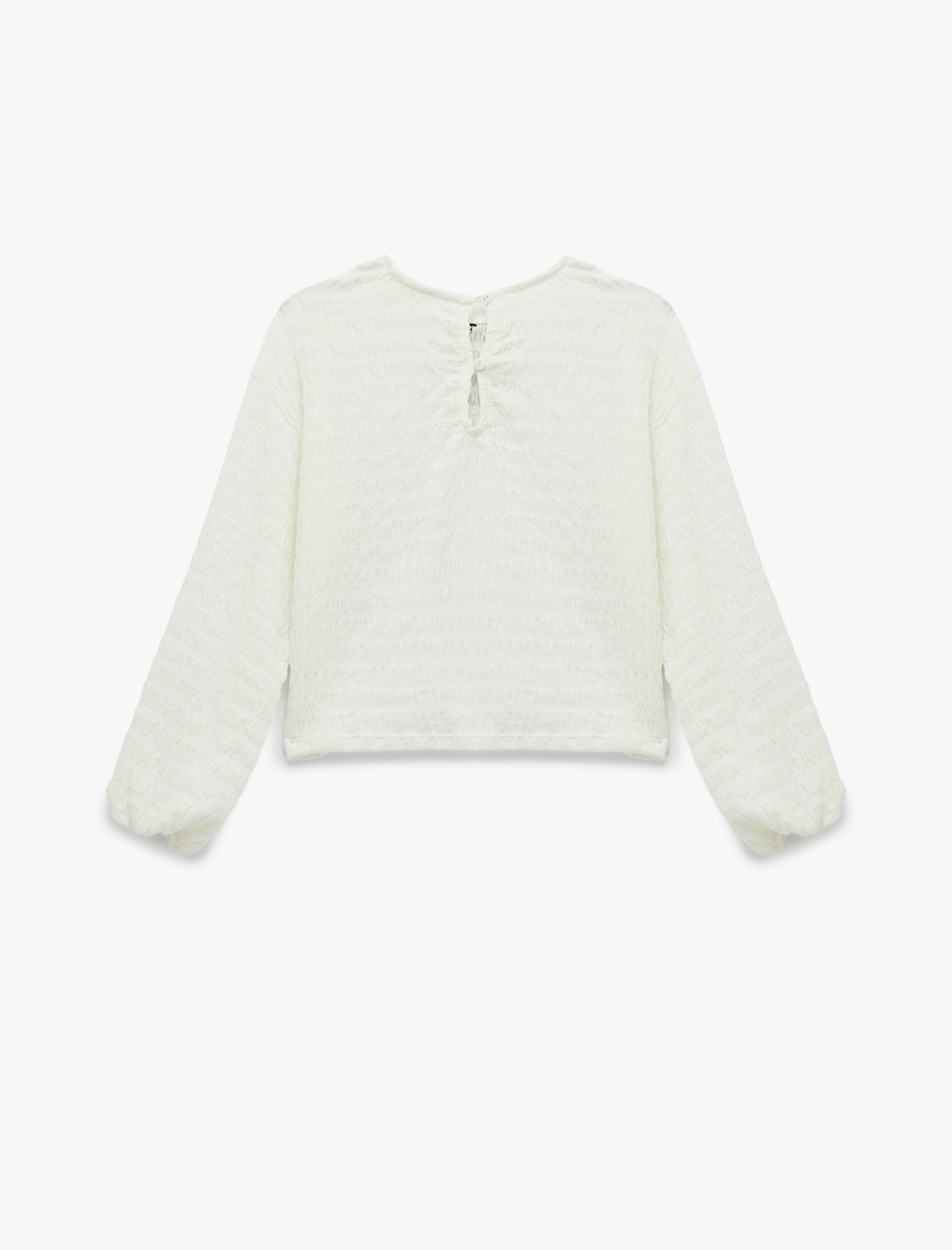  Kız Çocuk Fiyonklu Uzun Kollu Bisiklet Yaka Bluz