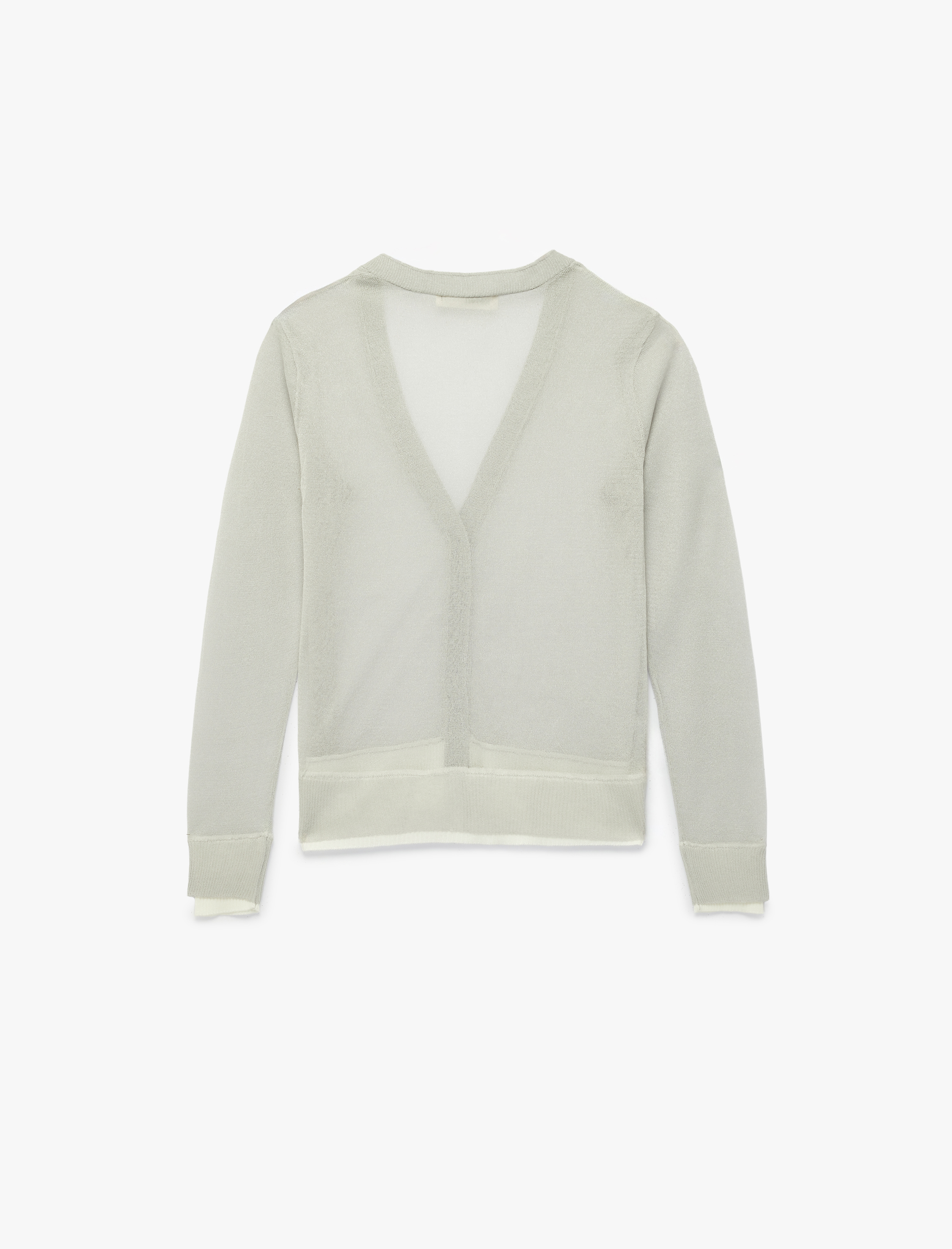   Düğmeli Uzun Kollu V Yaka Triko Hırka