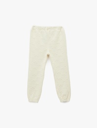 Fiyonk Desenli Dokulu Jogger Eşofman Altı