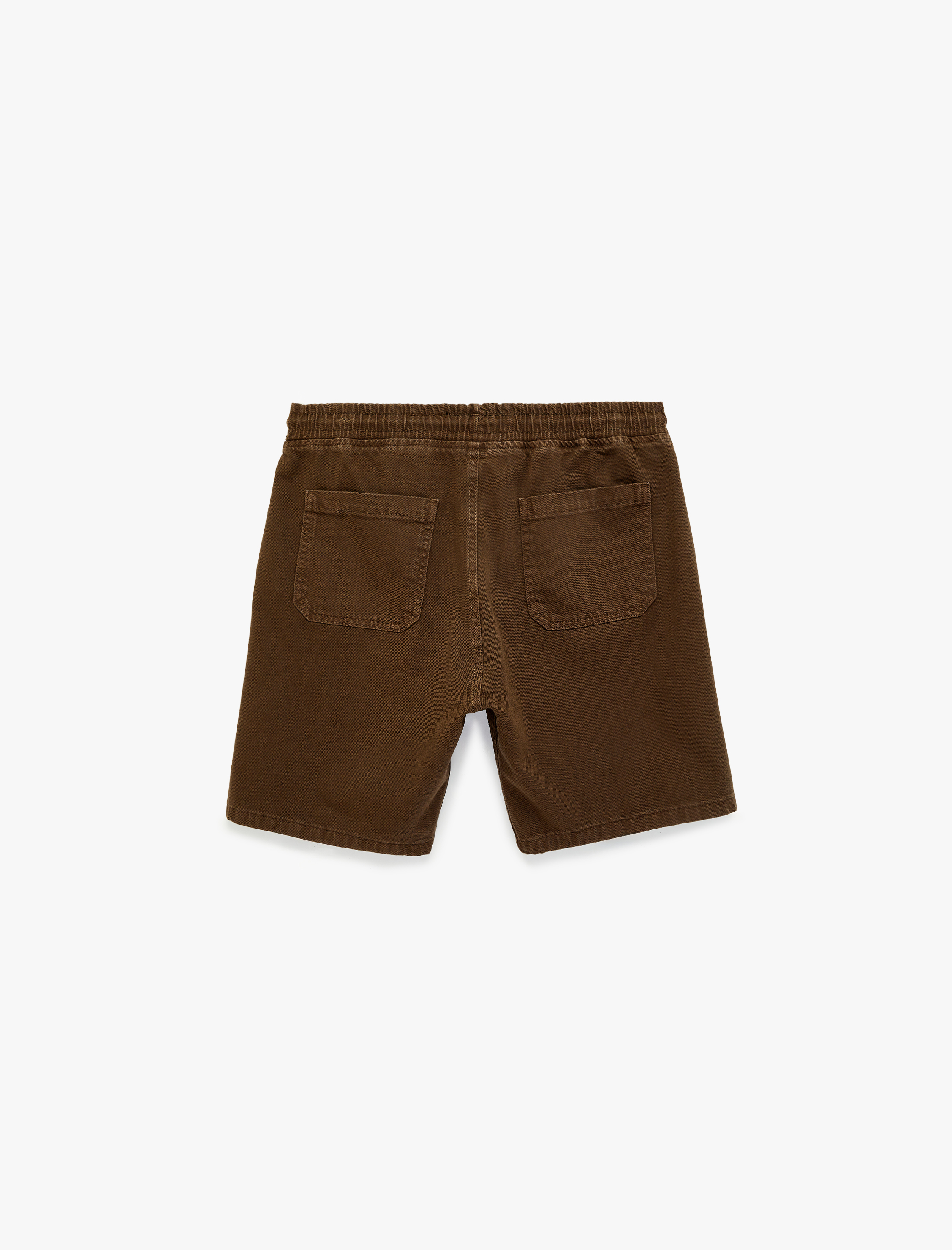   Pamuklu Cepli Bermuda Oversize Beli Bağcıklı Baggy Jean Şort