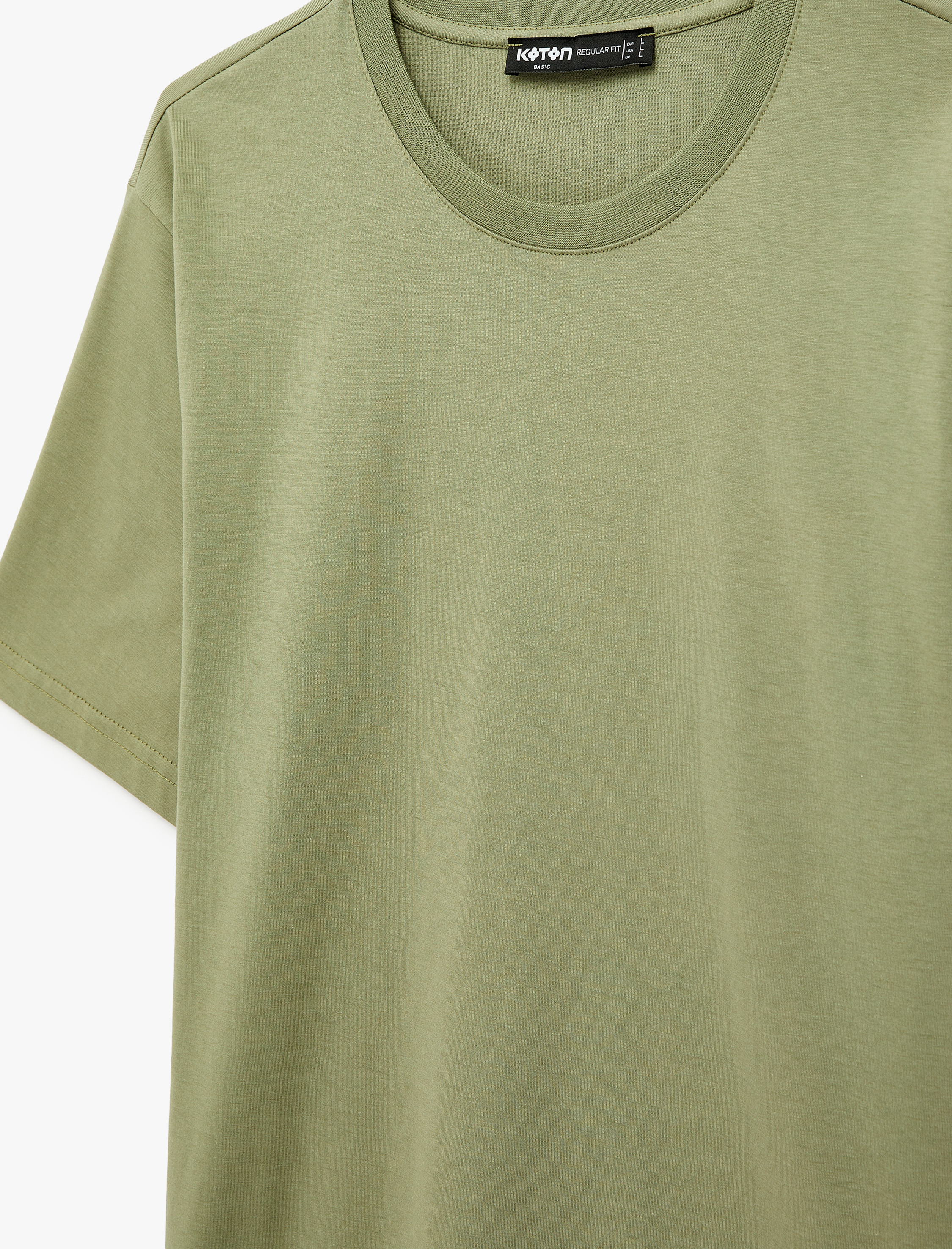   Regular Fit Kısa Kollu Bisiklet Yaka Pamuklu Basic Tişört