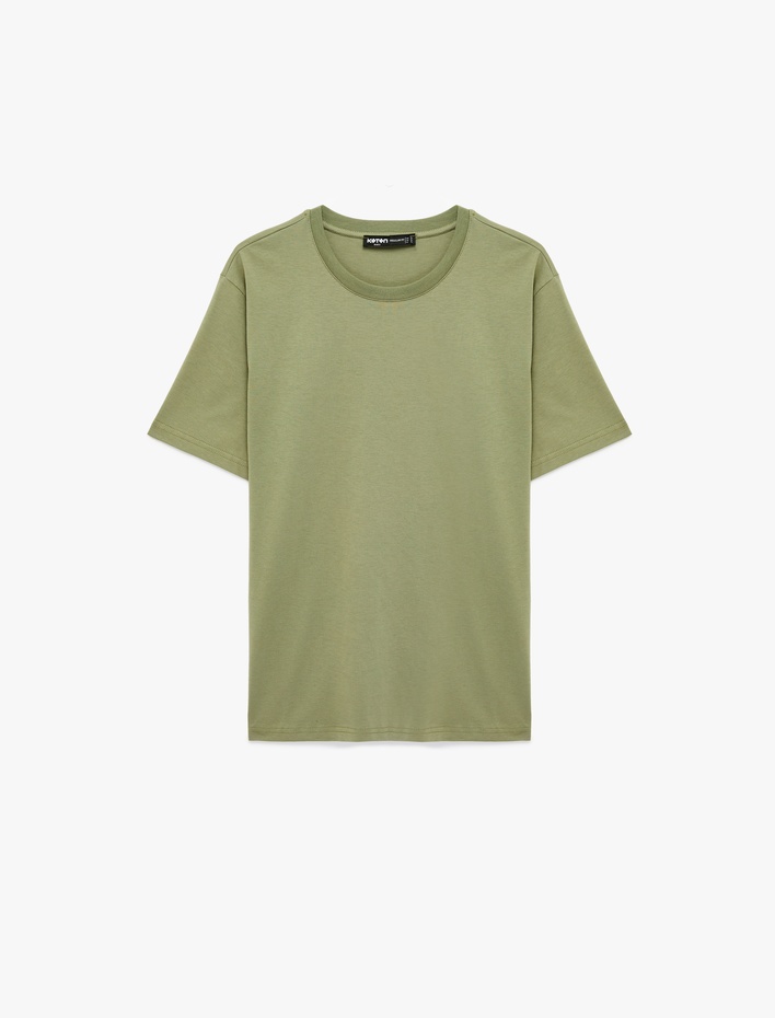  Regular Fit Kısa Kollu Bisiklet Yaka Pamuklu Basic Tişört