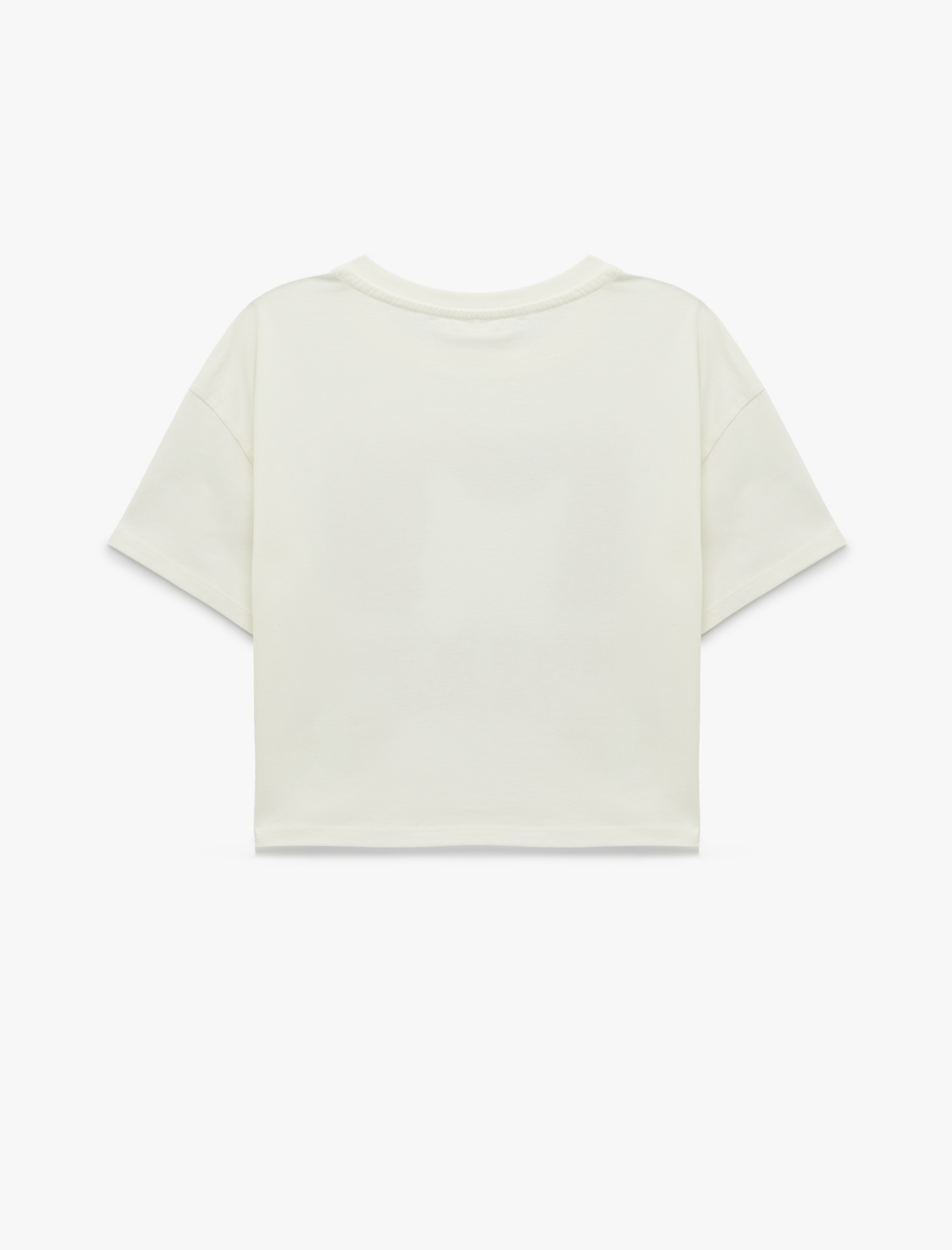  Kız Çocuk Kısa Kollu Bisiklet Yaka Pamuklu Baskılı Tişört