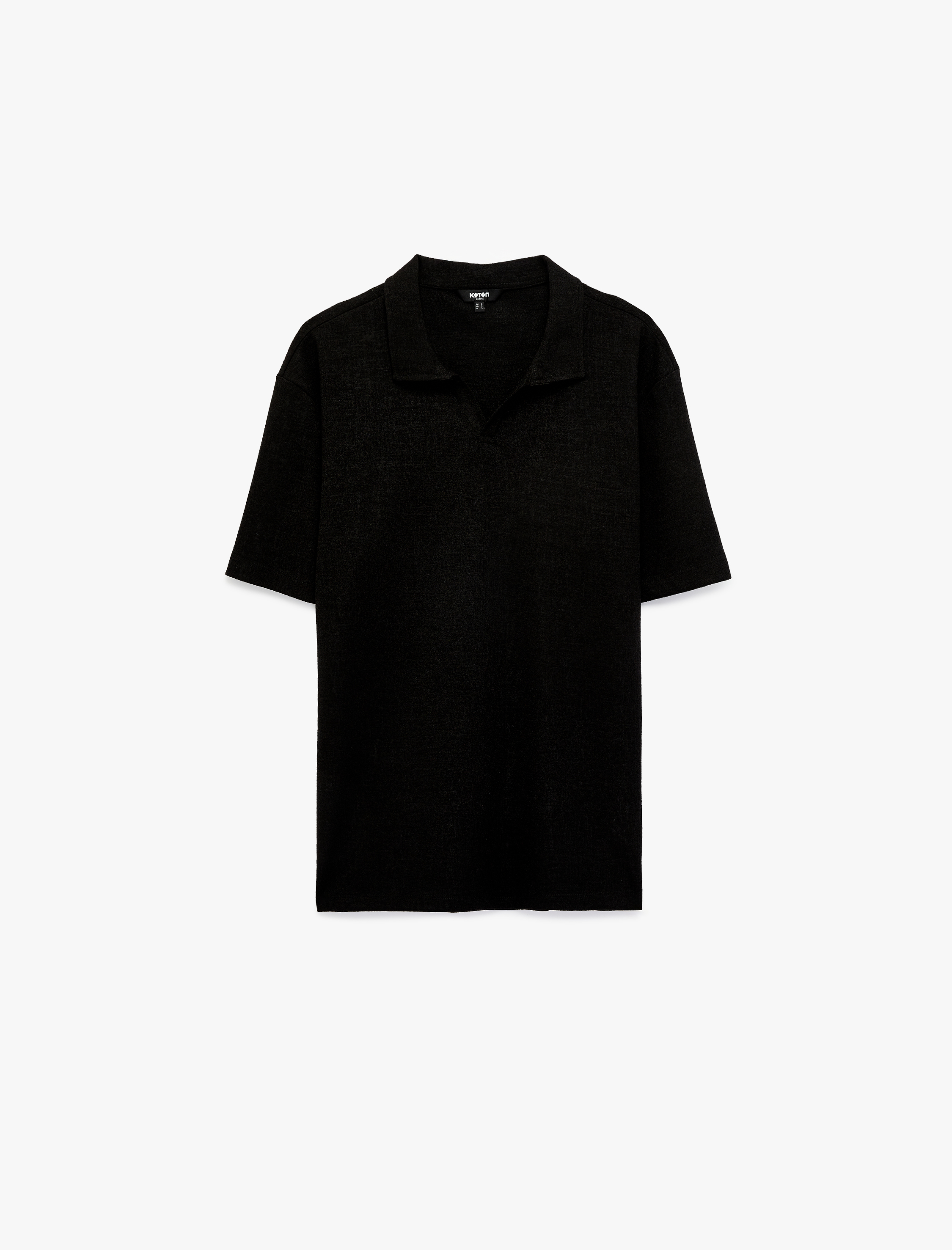   Regular Fit Kısa Kollu Dokulu Polo Yaka Tişört