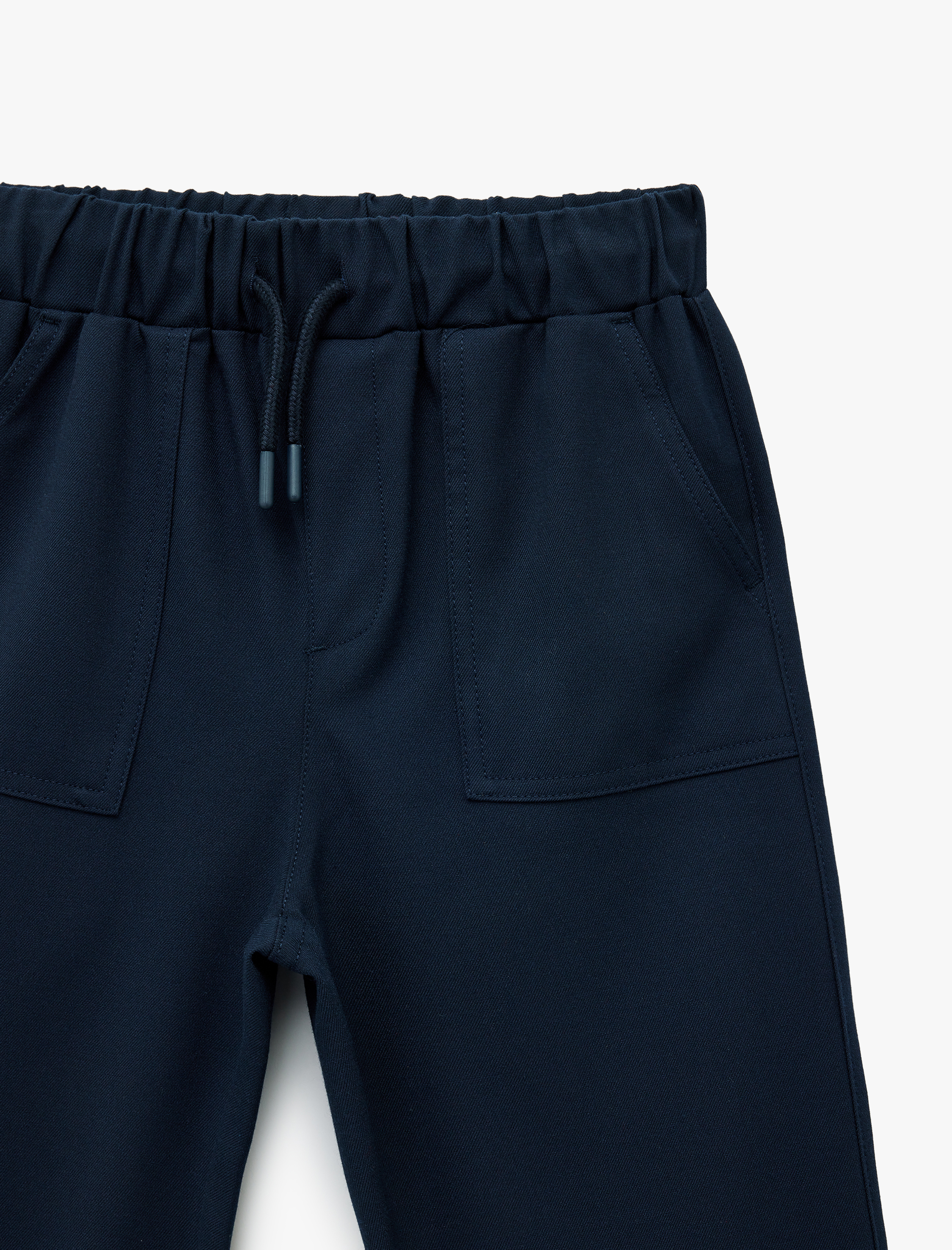  Erkek Çocuk Viskon Karışımlı Cep Detaylı Beli Bağcıklı Pantolon