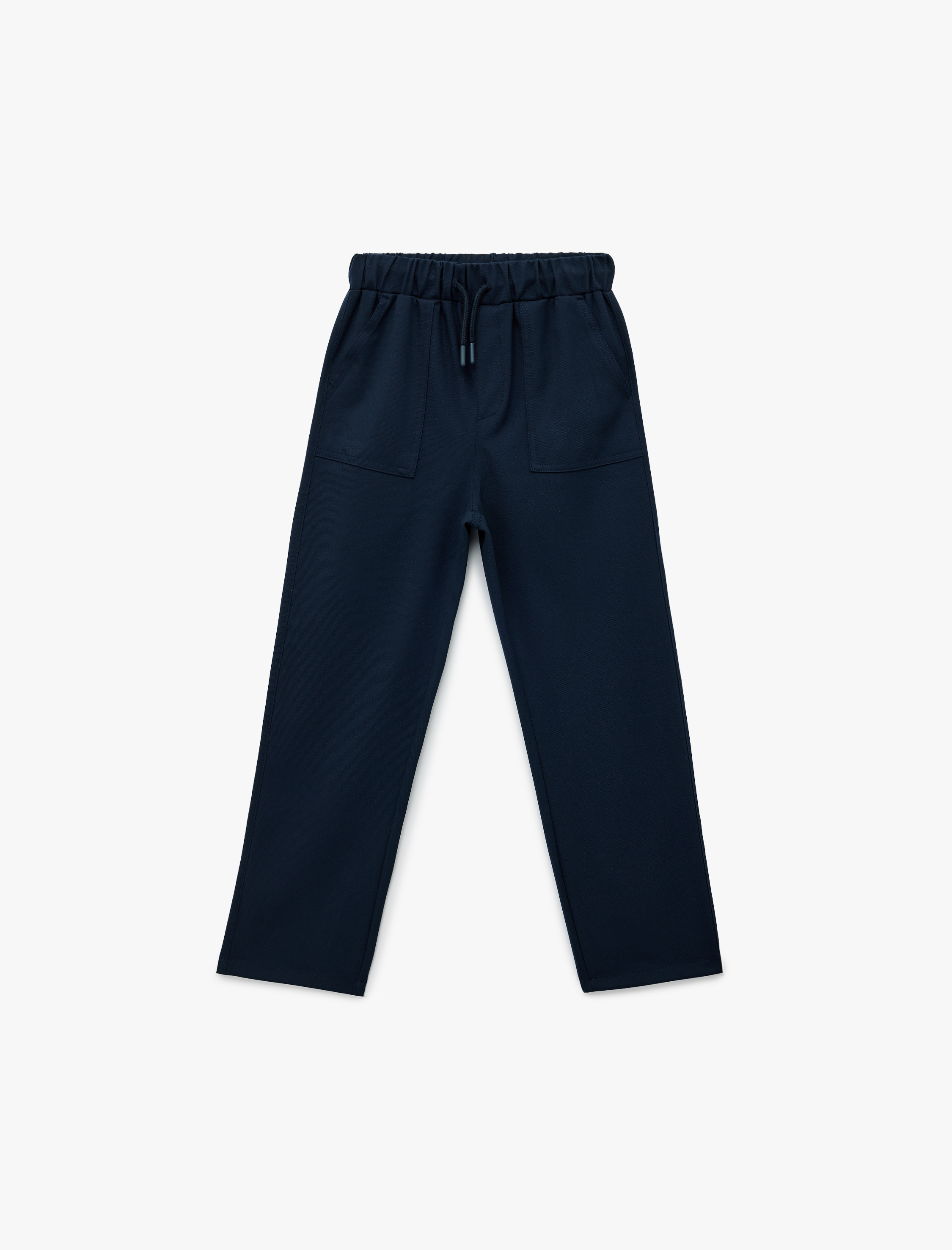  Erkek Çocuk Viskon Karışımlı Cep Detaylı Beli Bağcıklı Pantolon