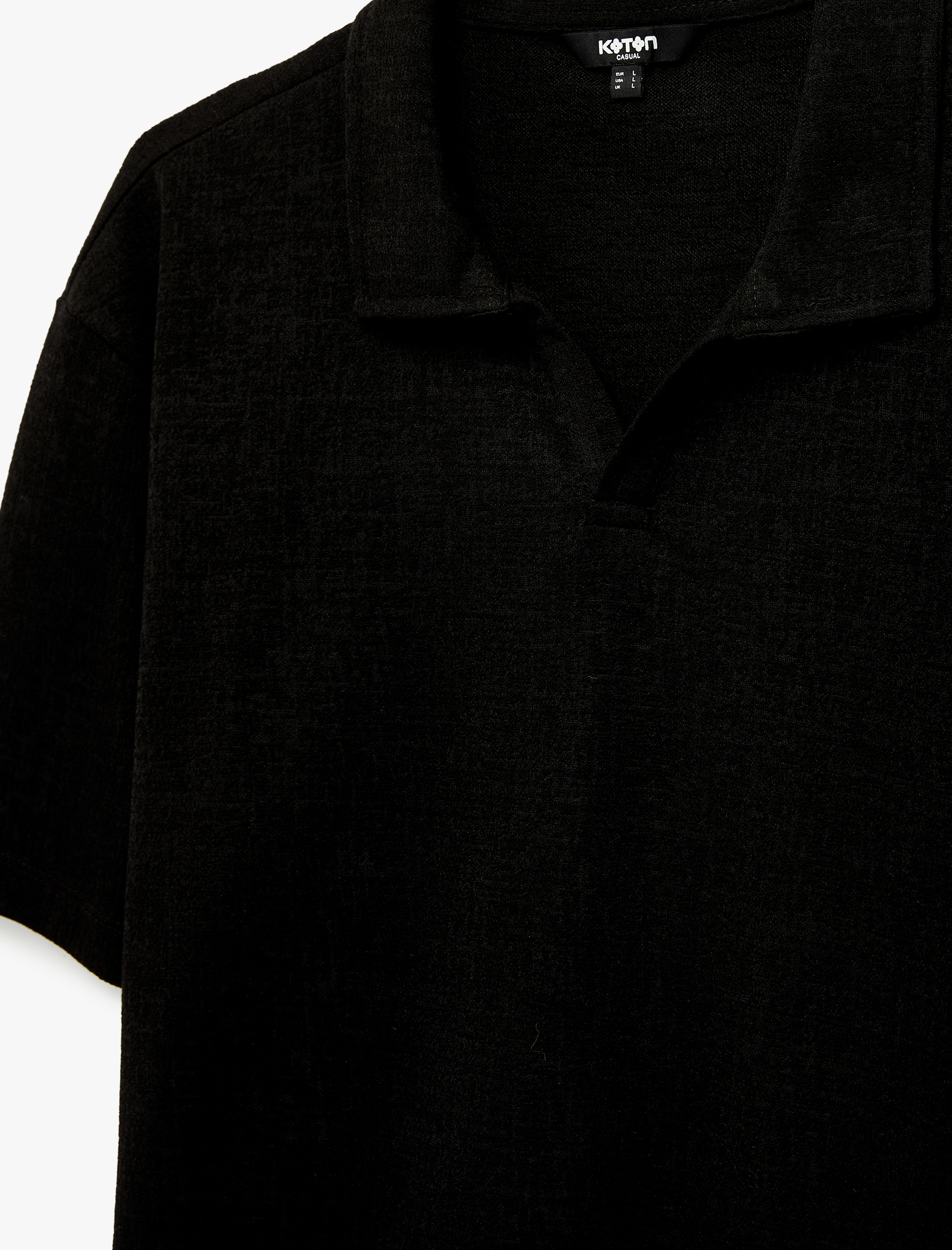   Regular Fit Kısa Kollu Dokulu Polo Yaka Tişört