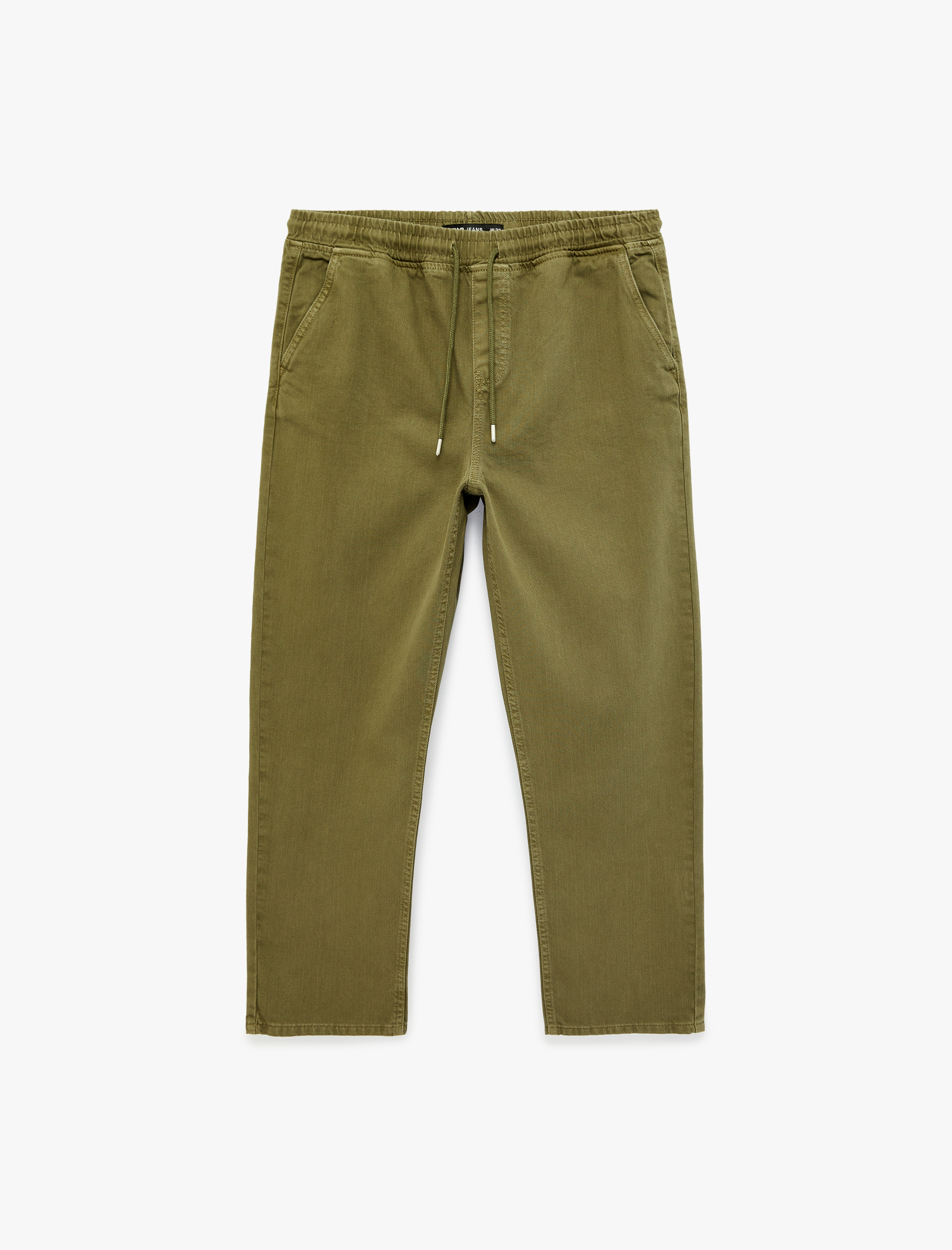   Oversize Pamuklu Cepli Beli Bağcıklı Baggy Jean Pantolon