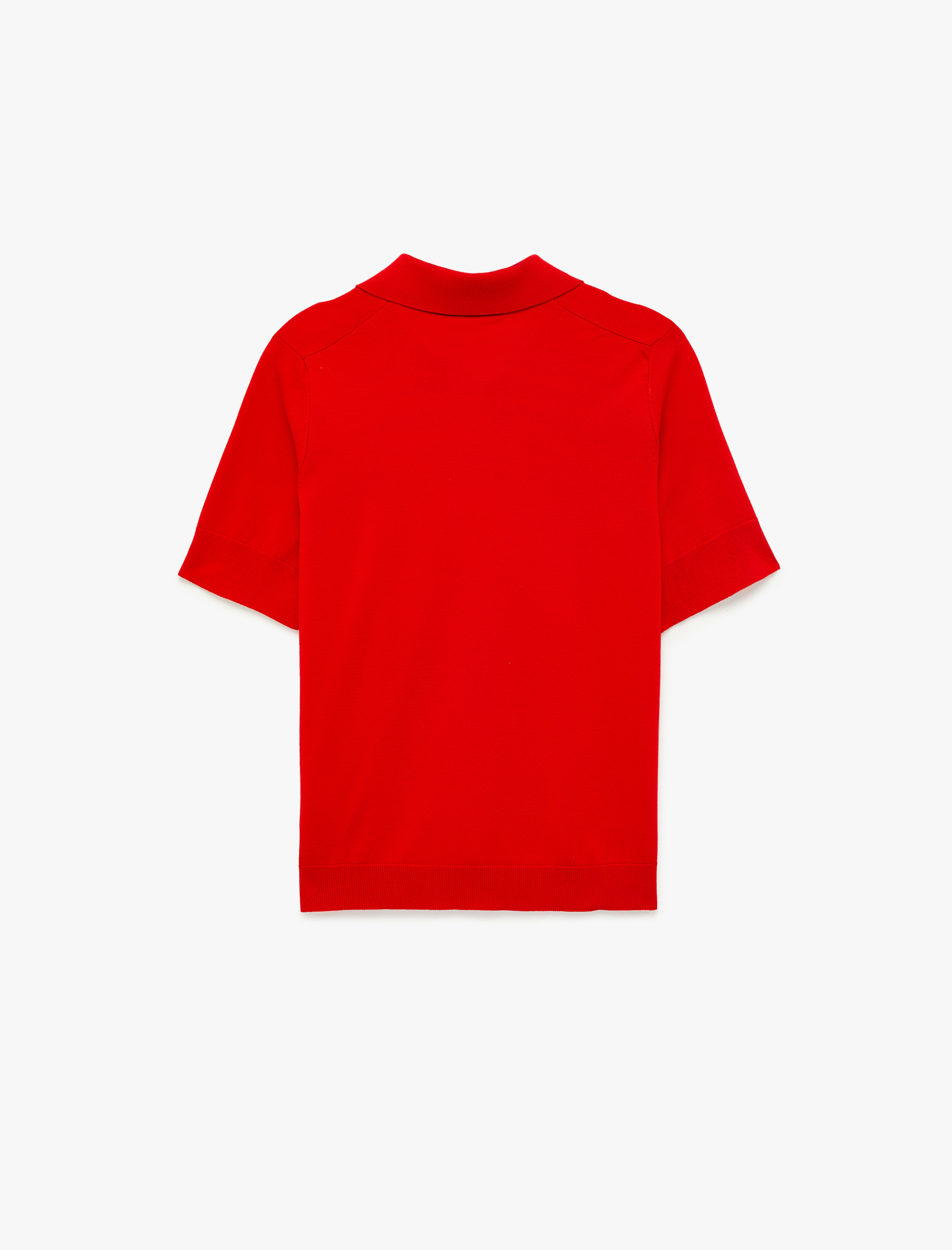   Kısa Kollu Kalp Düğme Detaylı Polo Yaka Triko Tişört