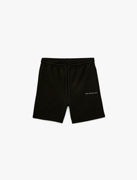 Bermuda Baskılı Cepli Beli Bağcıklı Spor Şort